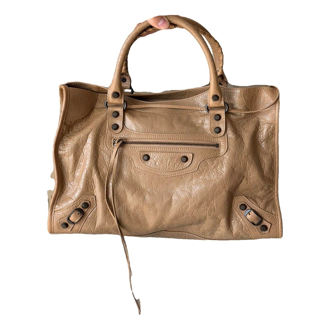 City leather handbag