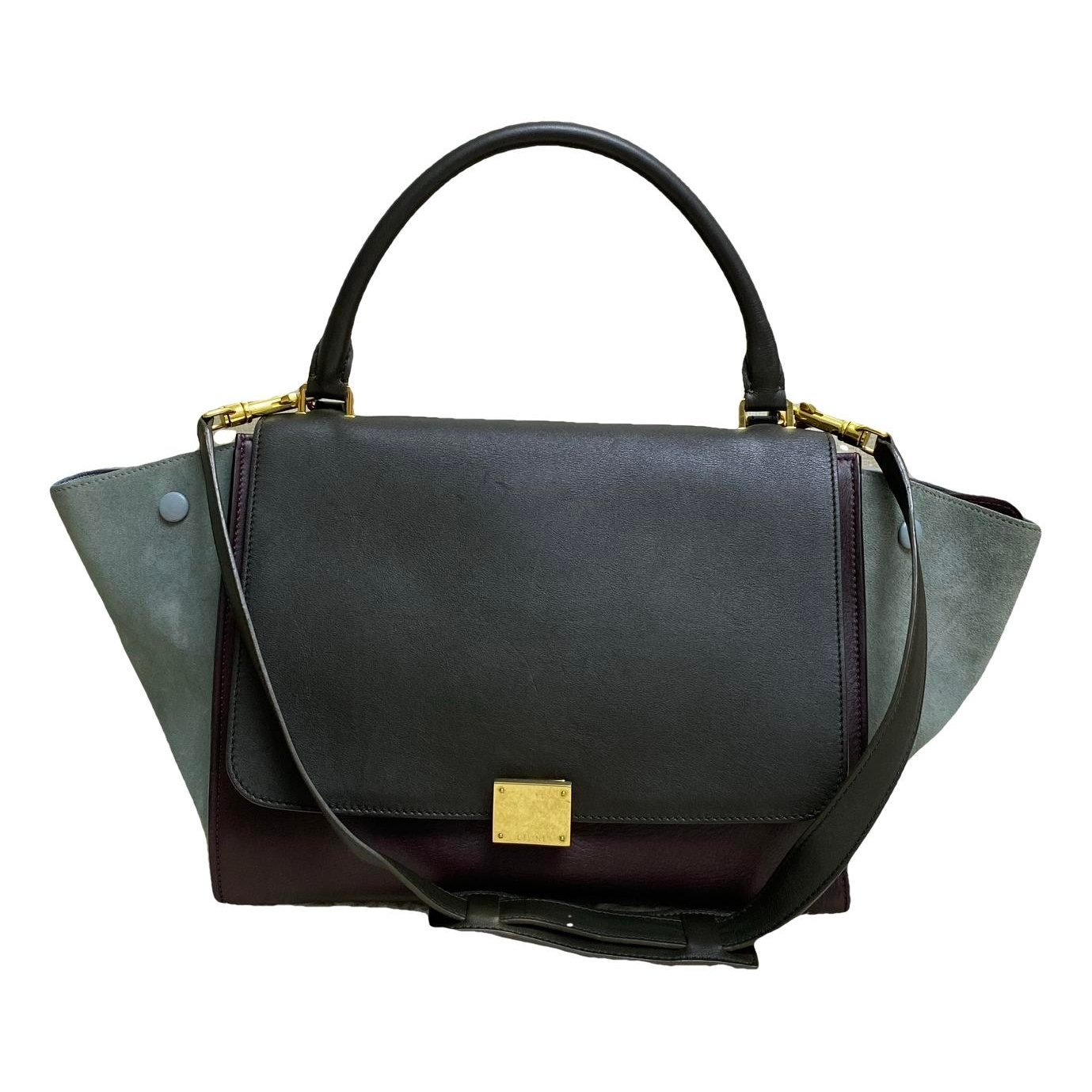 Trapèze leather handbag