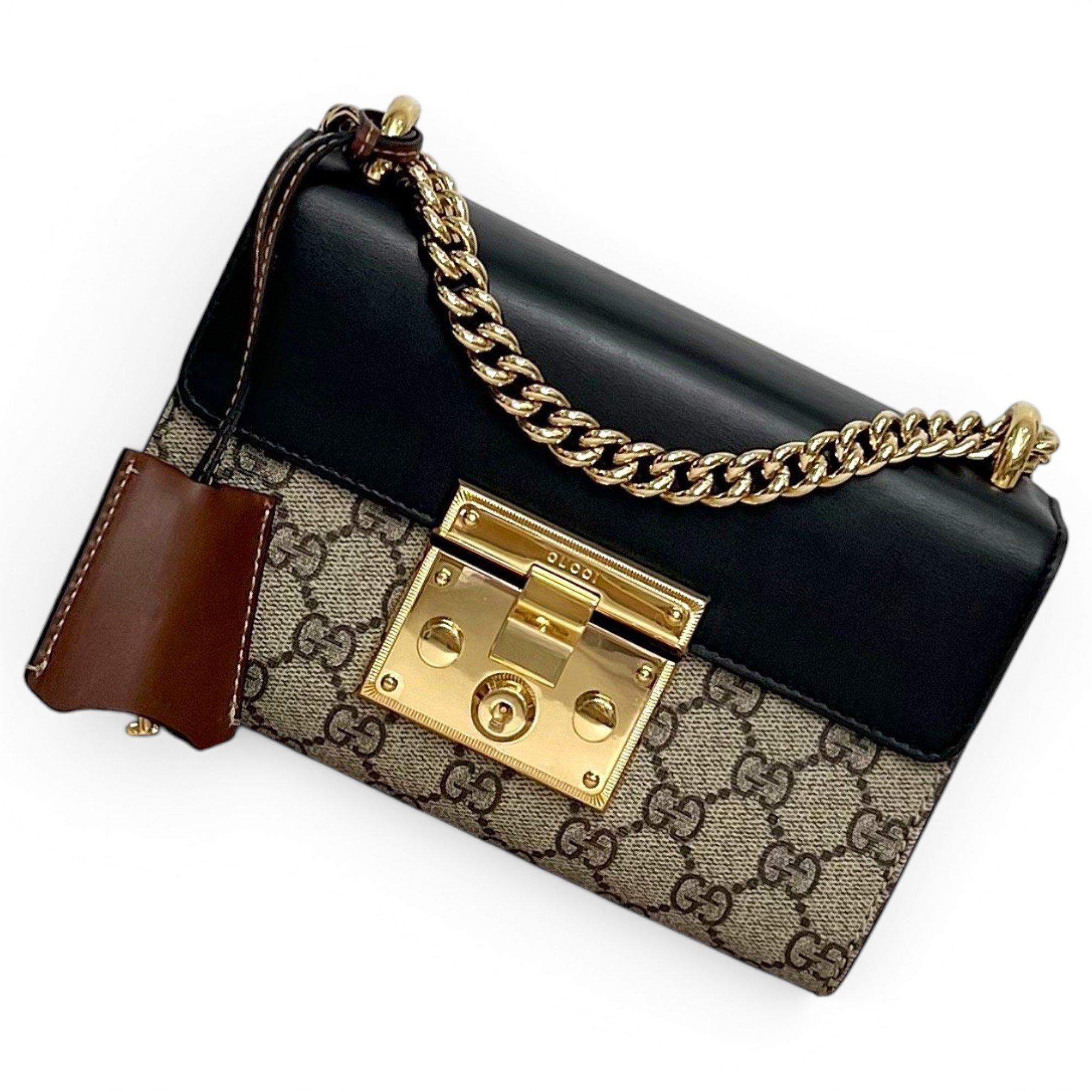 Padlock leather handbag