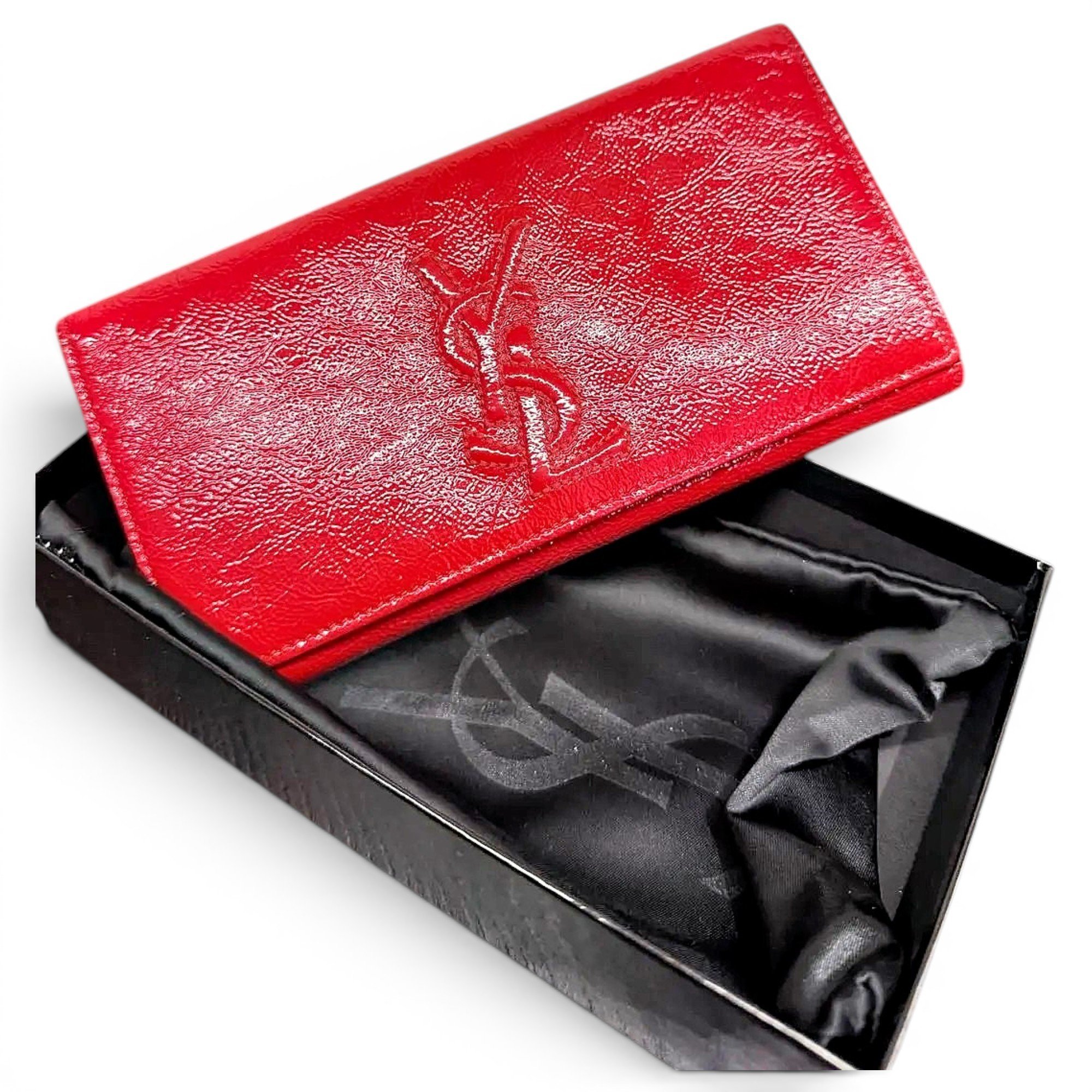Patent leather clutch bag