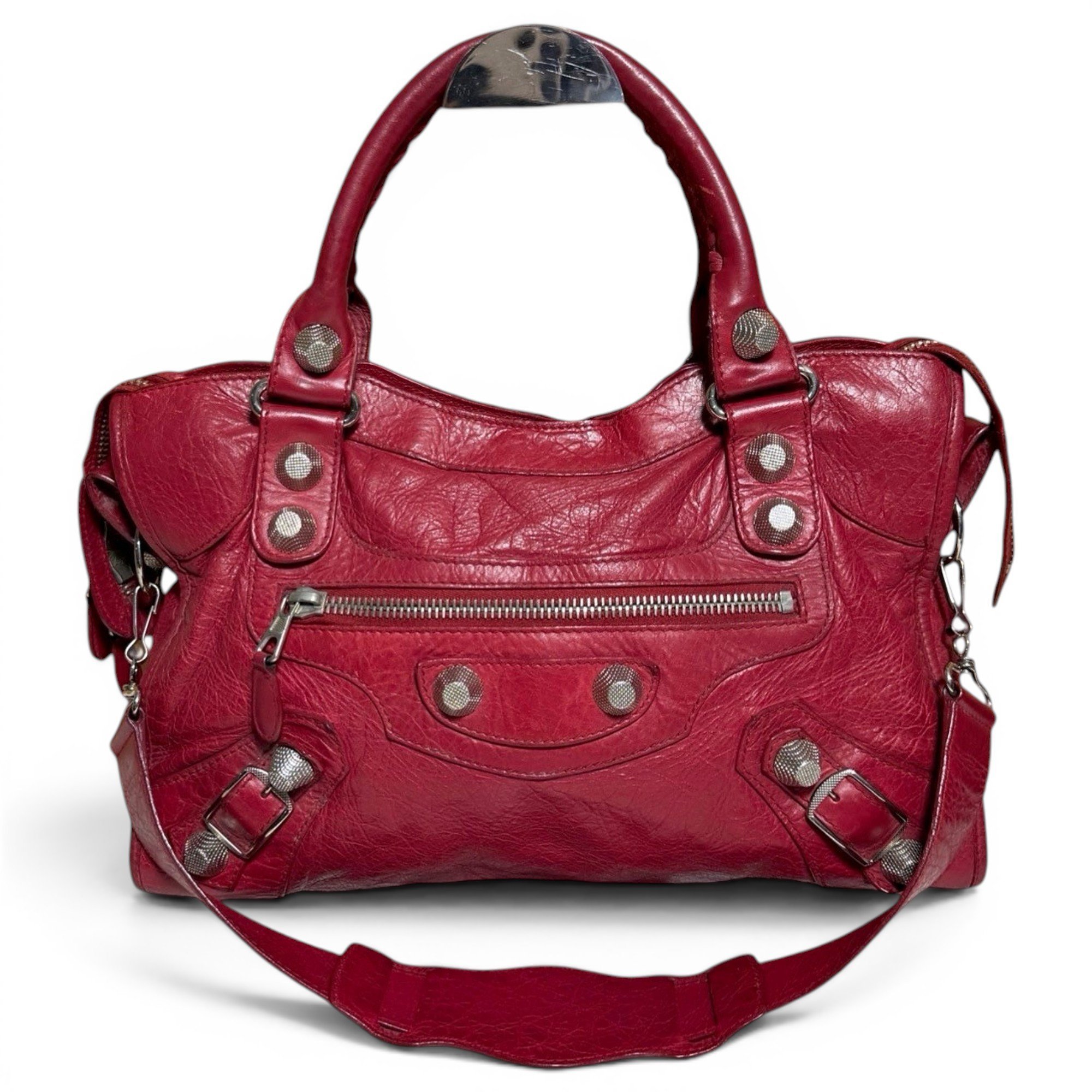 City leather handbag