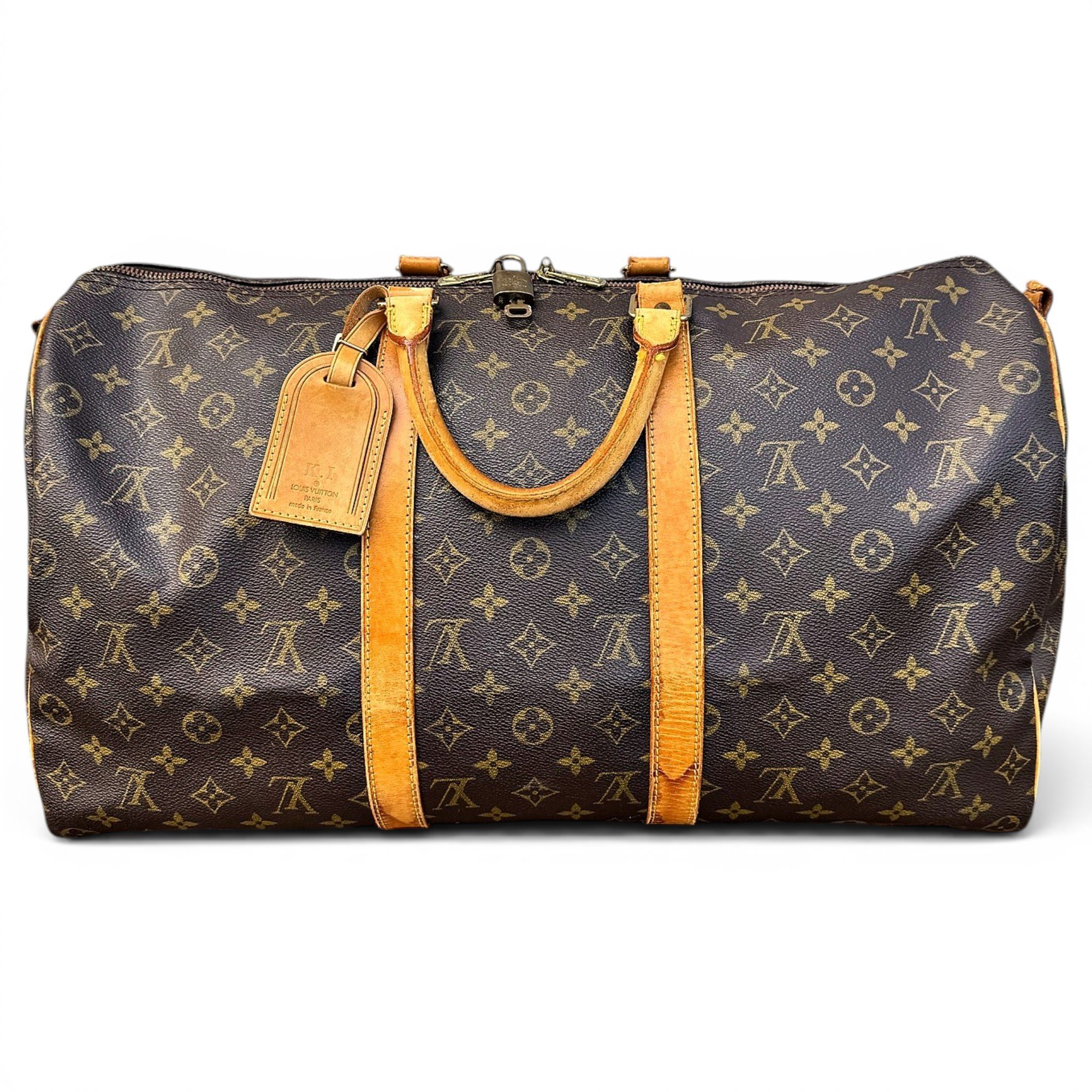 Keepall leather travel bag
