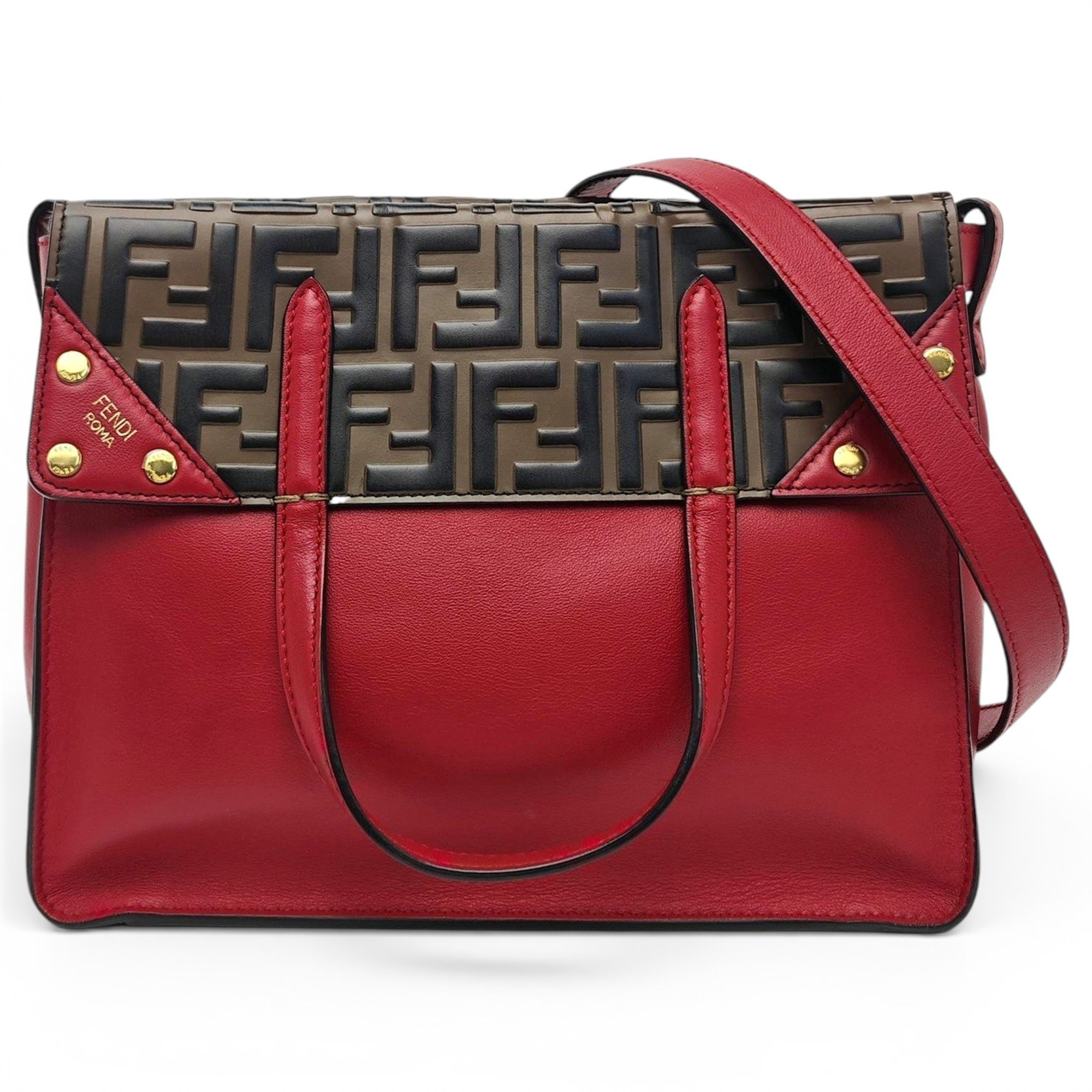 Flip leather handbag