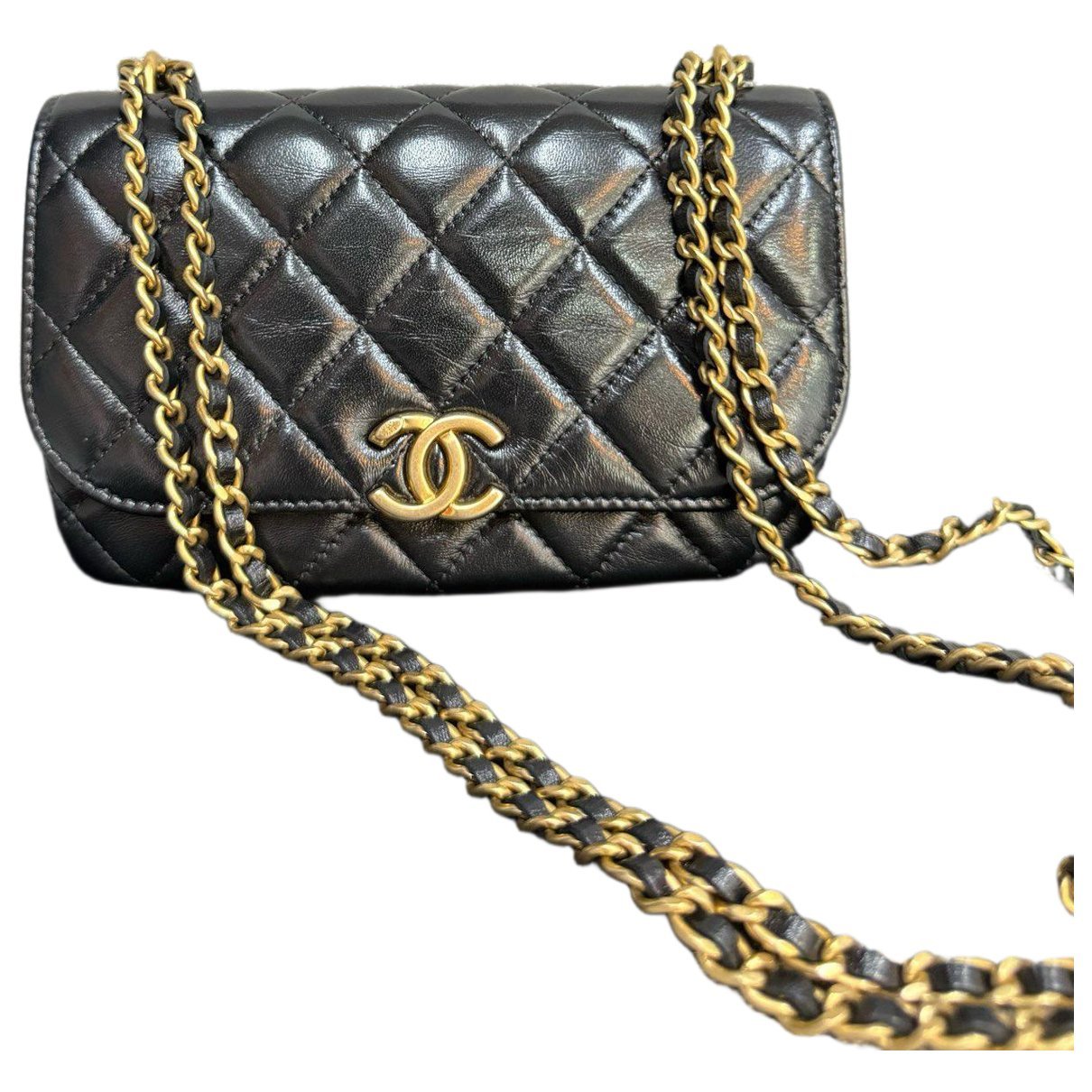 Wallet On Chain leather crossbody bag