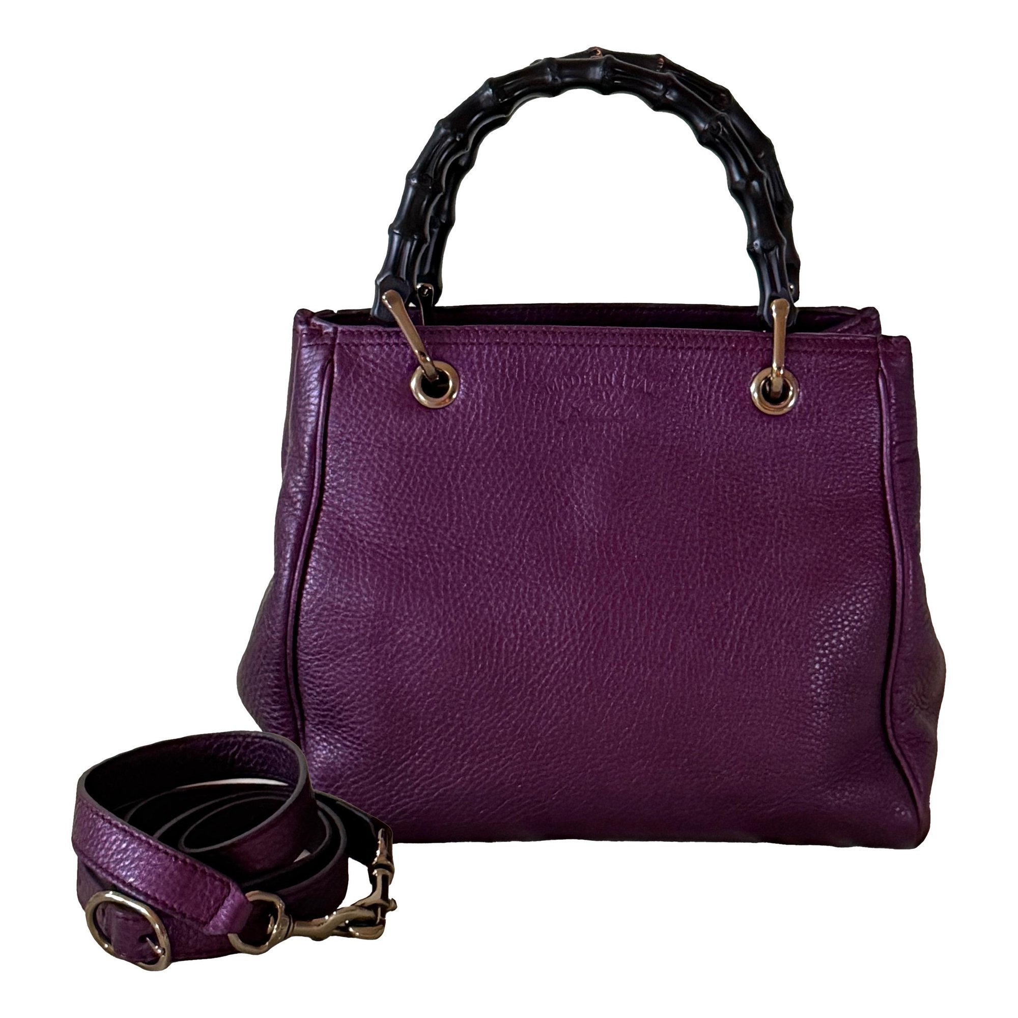 Bamboo leather handbag