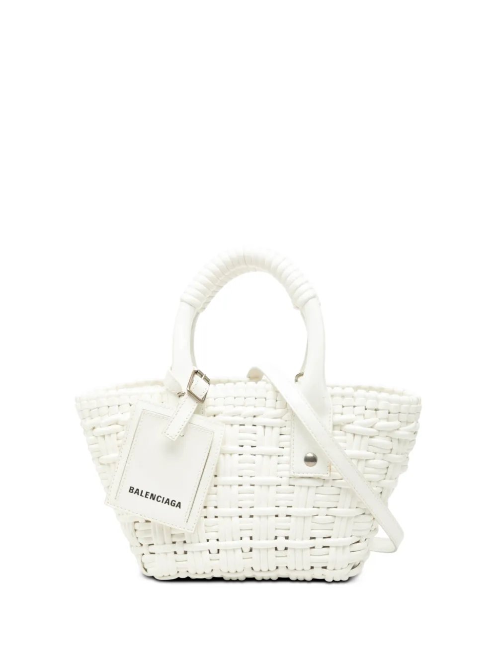Balenciaga 2018-2026 Faux Leather Bistro Basket Bag XXS satchel