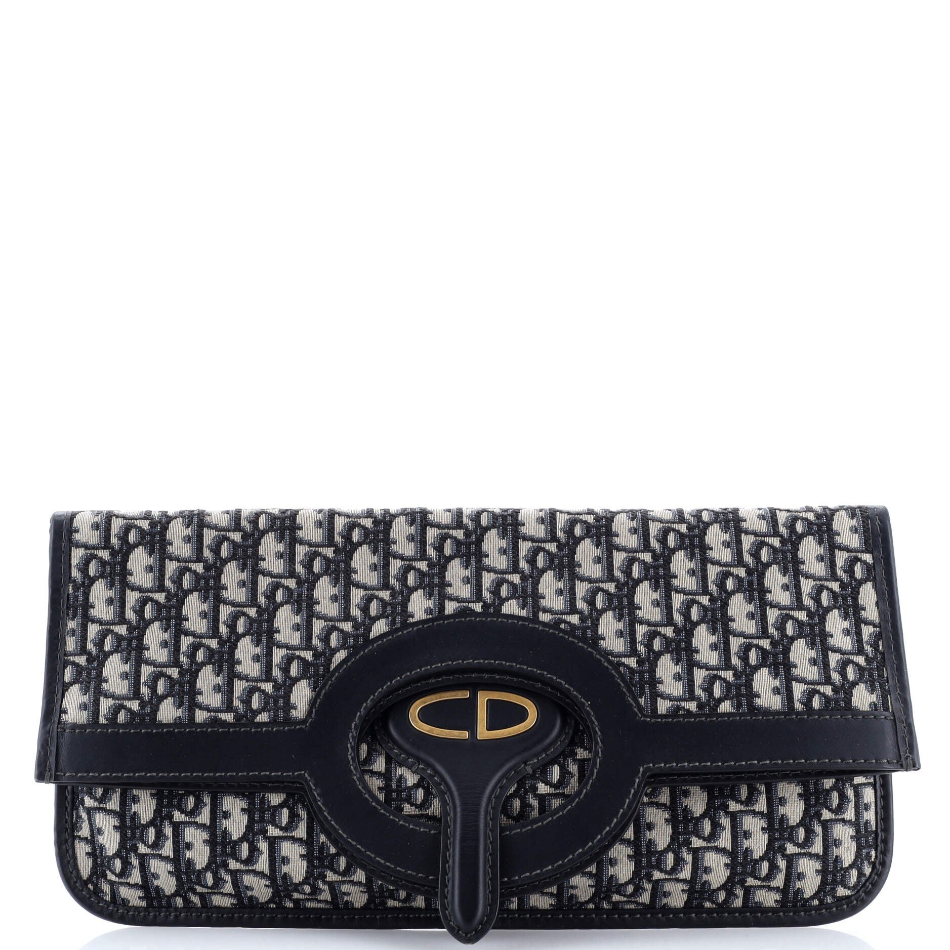Dior Fold Over Clutch Oblique Canvas
