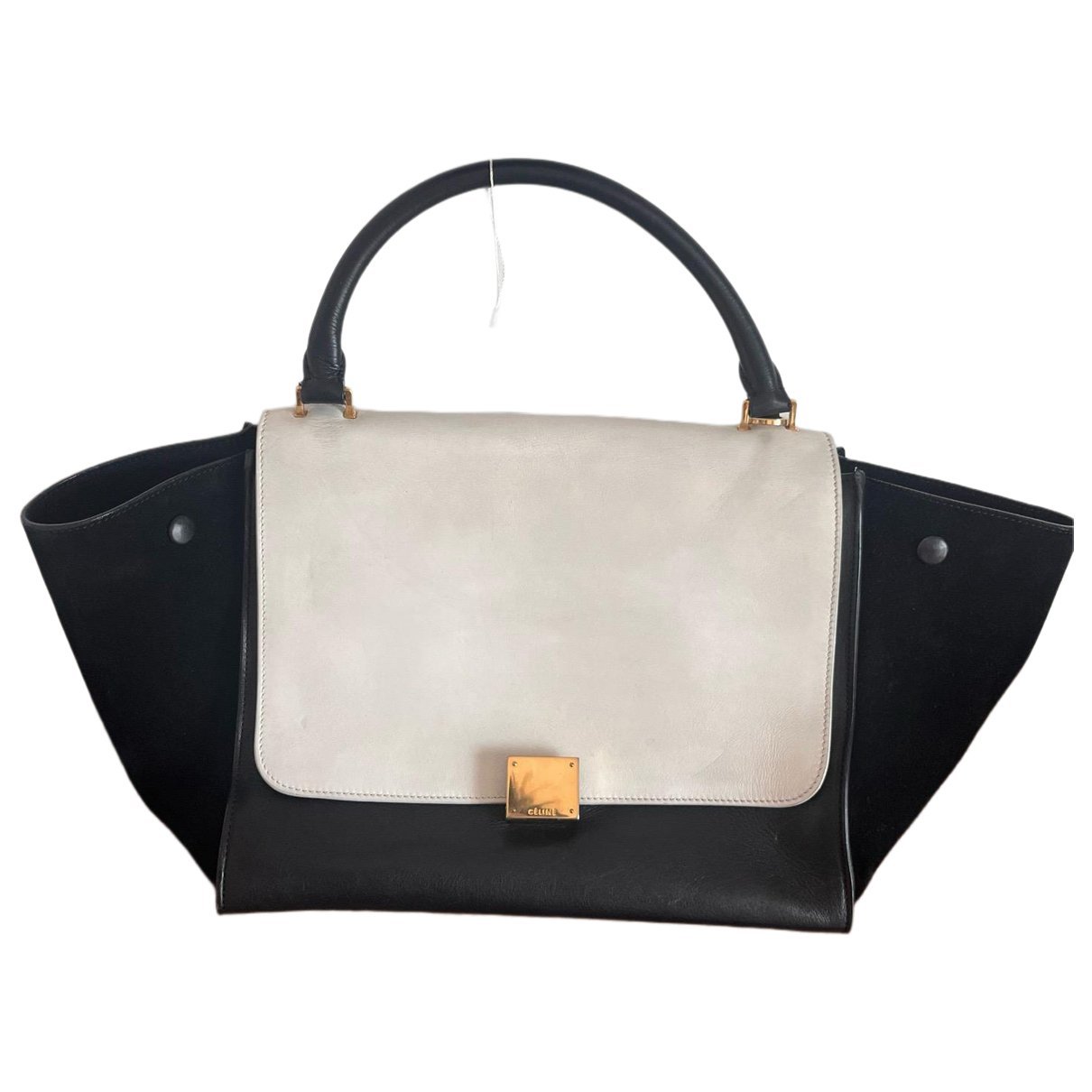 Trapèze leather handbag