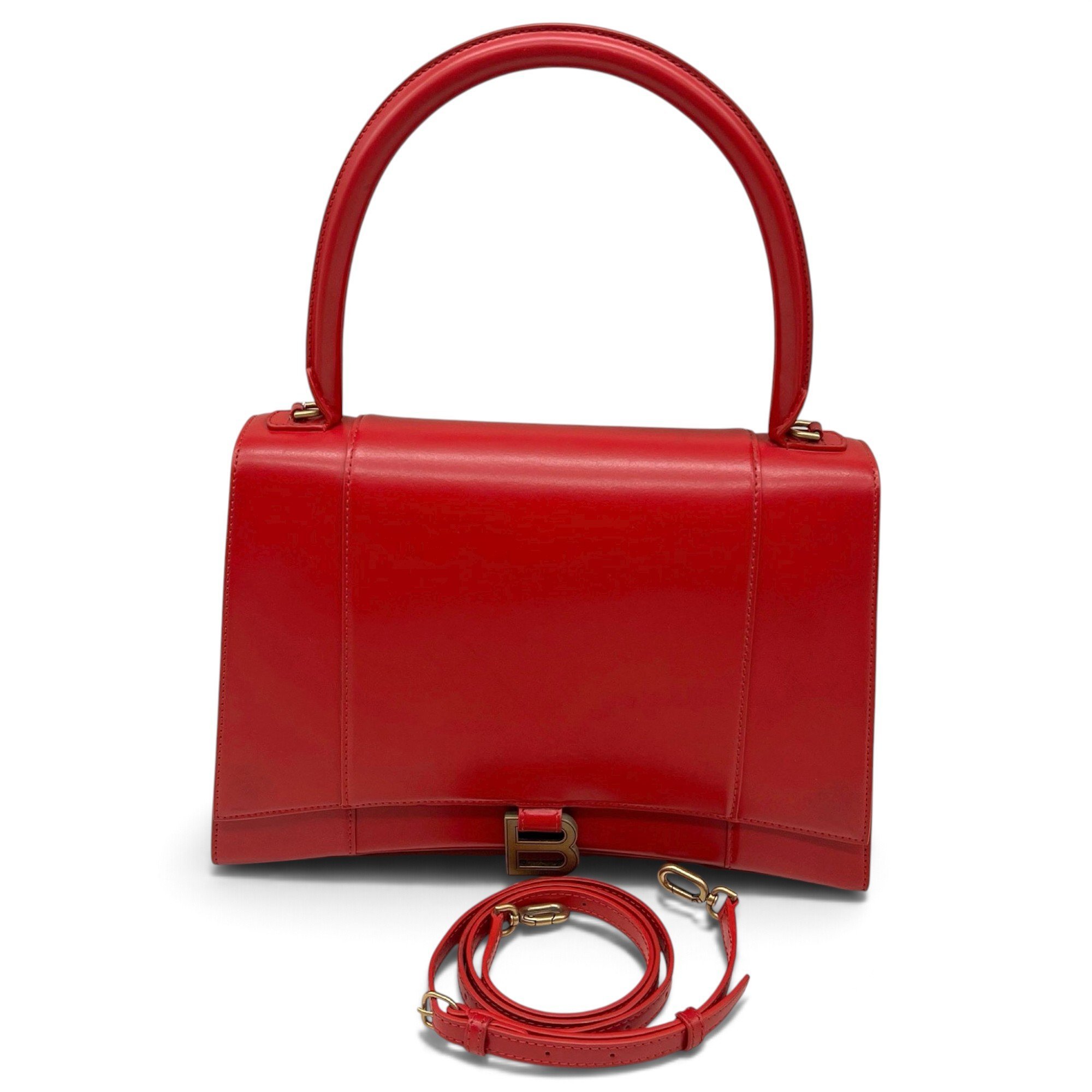 Hourglass leather handbag