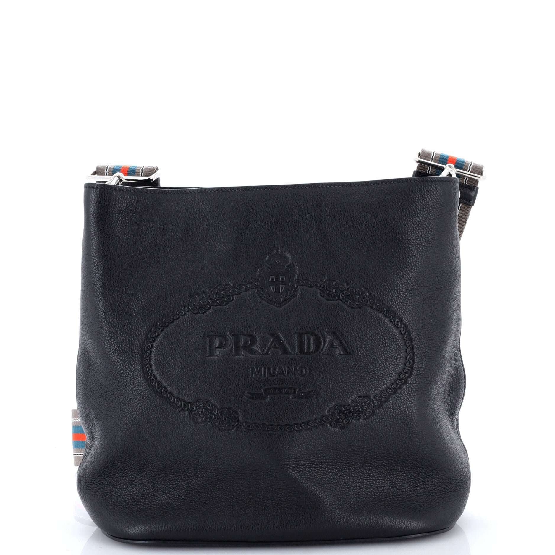 Logo Bucket Messenger Bag Vitello Phenix Medium
