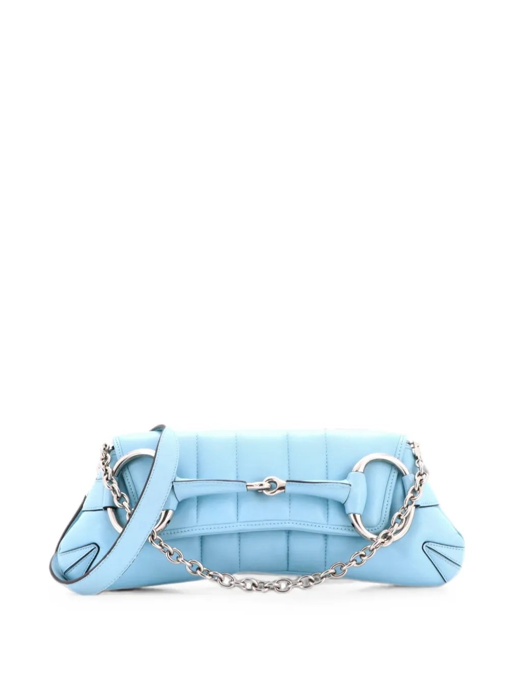 Horsebit Chain Shoulder Bag Vertical Quilted Leather Medium clutch bag