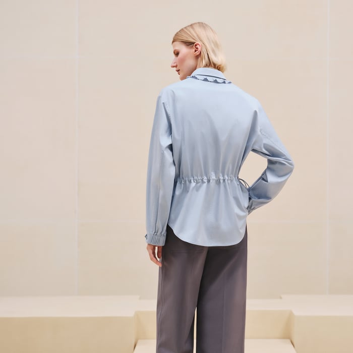 Bleu Givre Drawstring Overshirt