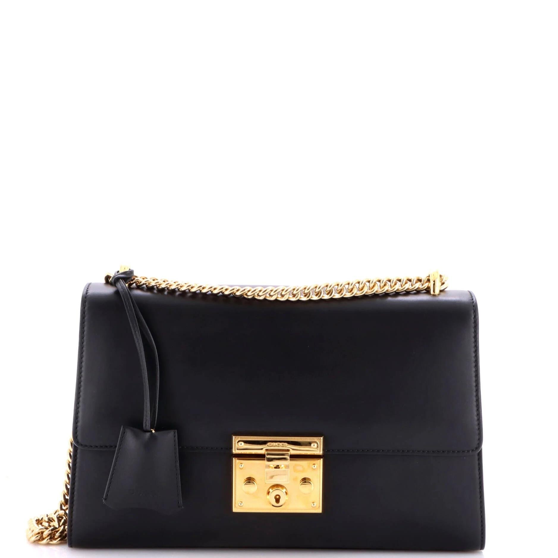 Padlock leather handbag