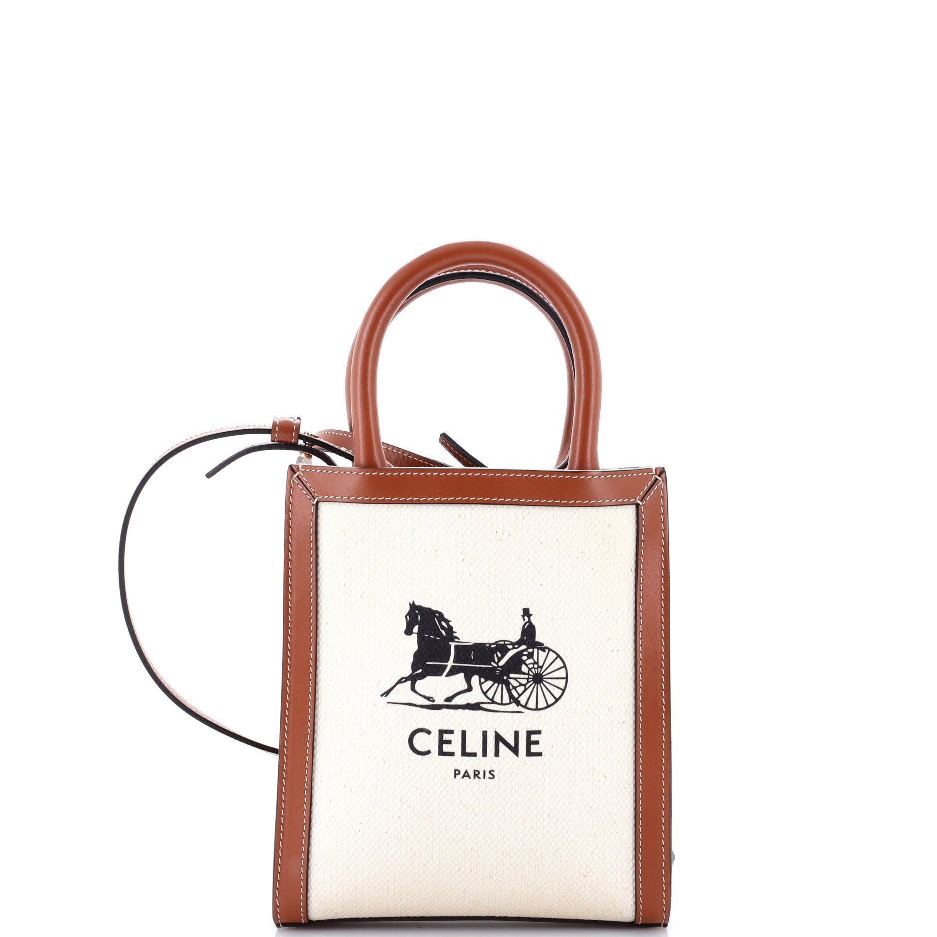 Sulky Vertical Cabas Tote Canvas with Leather Mini