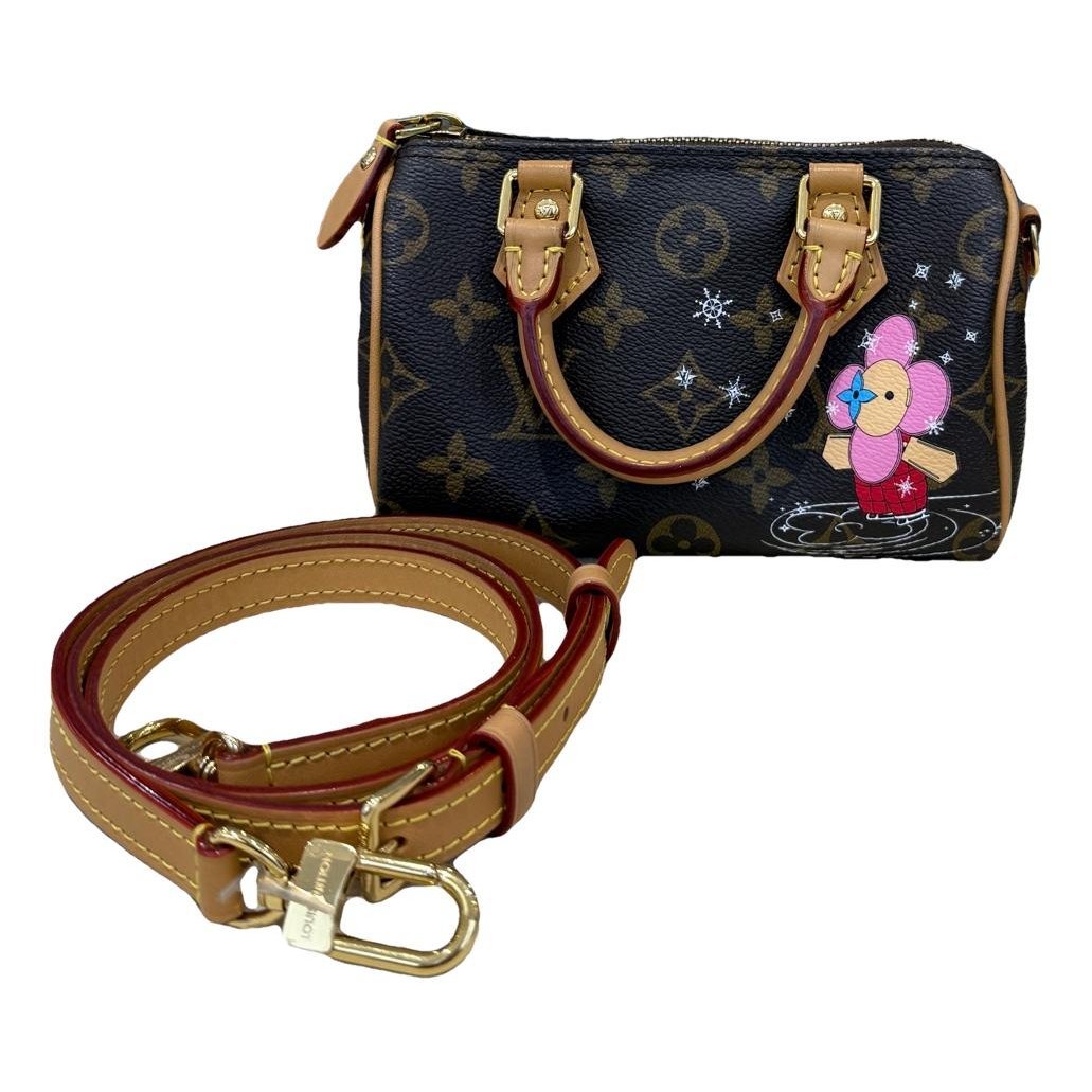 Nano Speedy / Mini HL leather crossbody bag