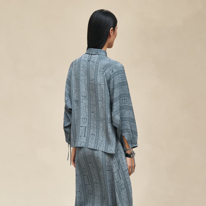 Bleu Adriatique "Cahier Du Colporteur" Blouse