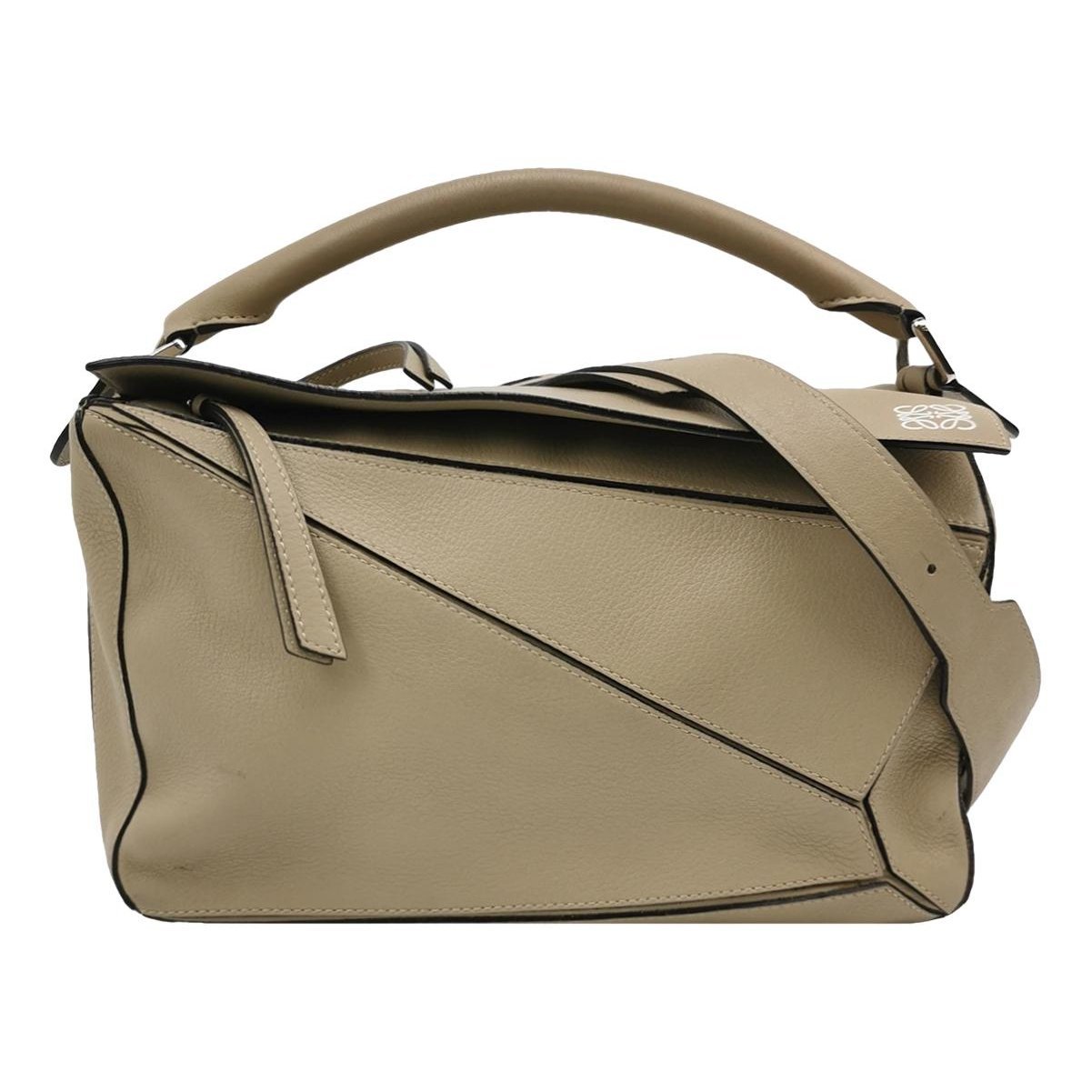Puzzle leather handbag