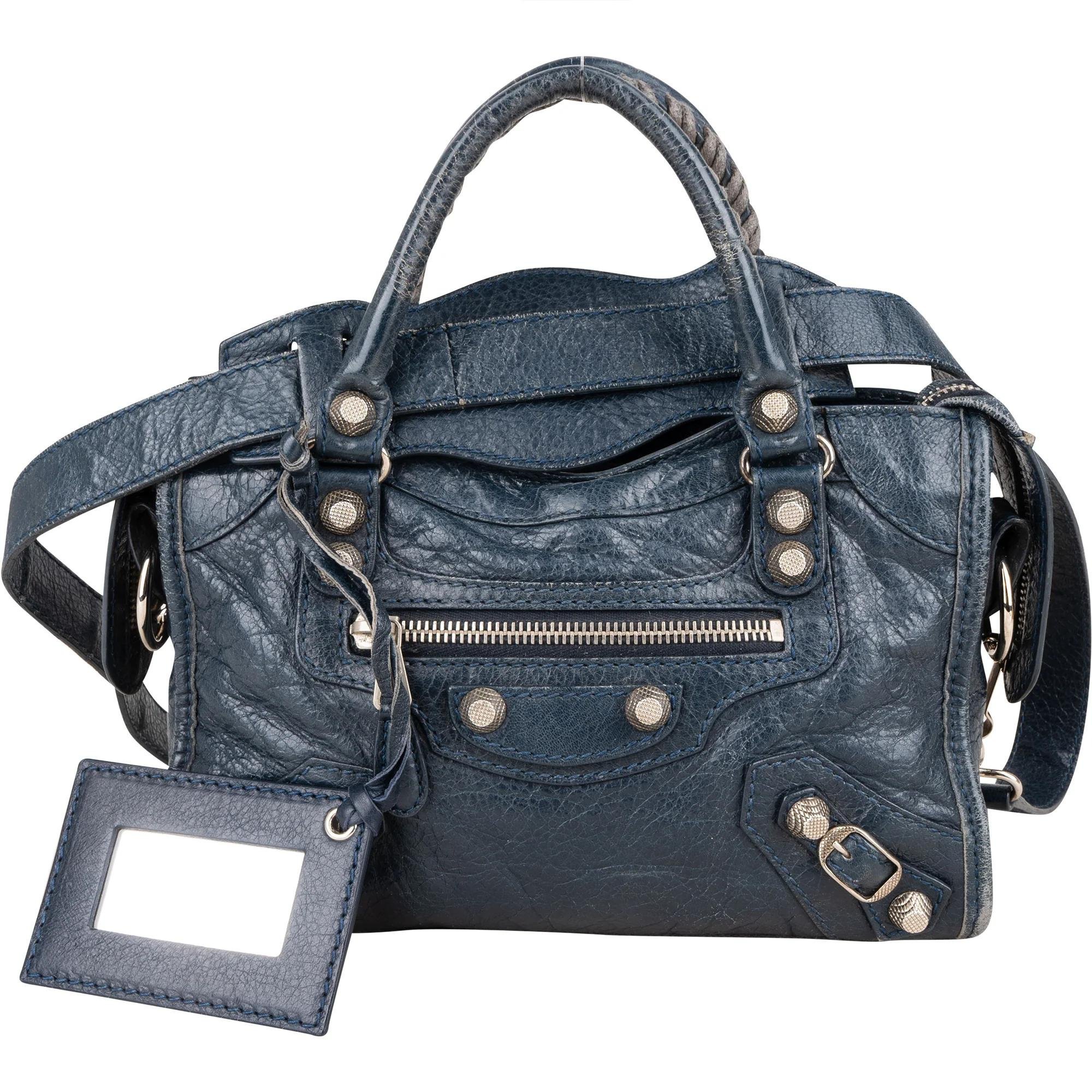 City leather satchel