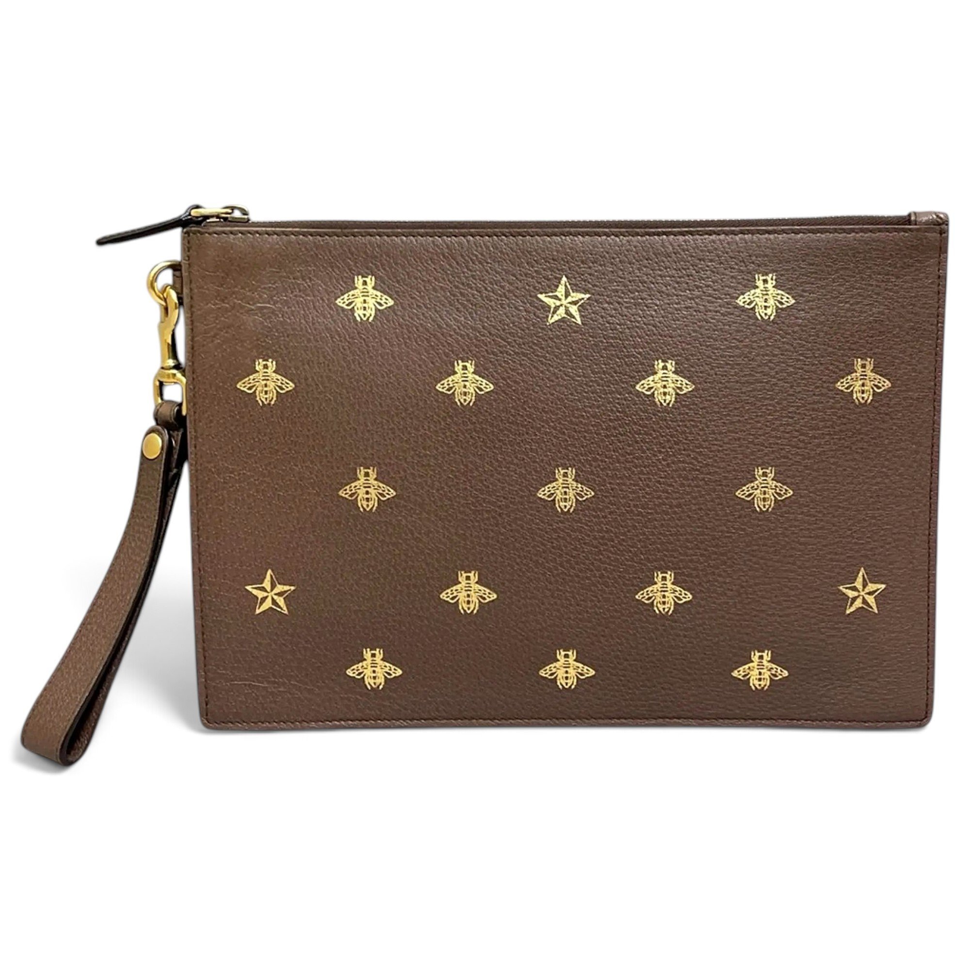 Leather clutch bag