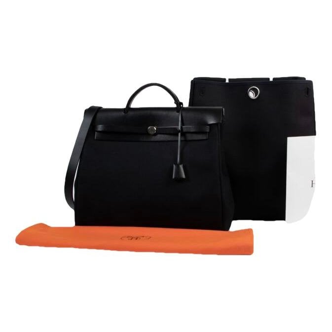 Hermes Herbag Handbag Black 2003