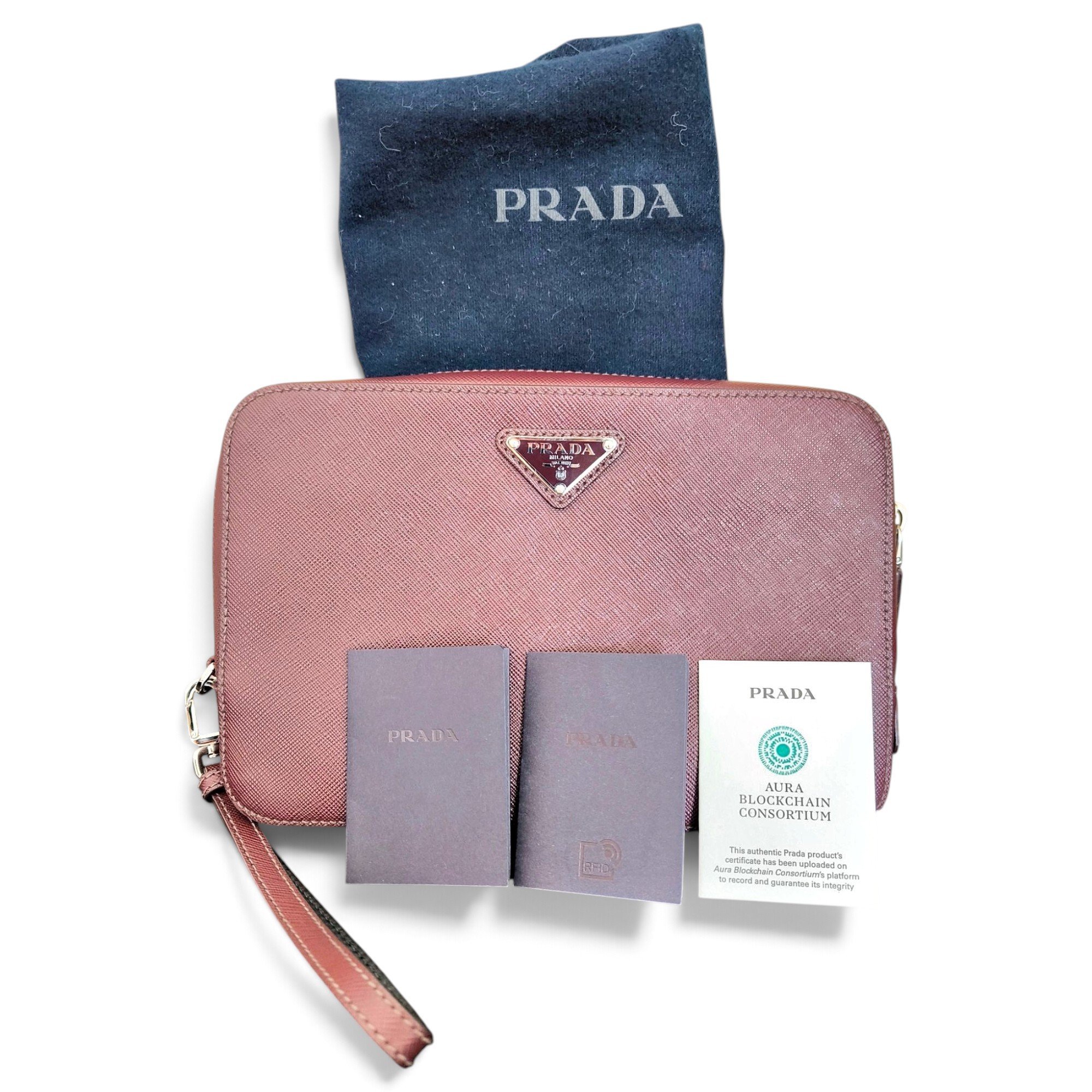 Leather clutch bag