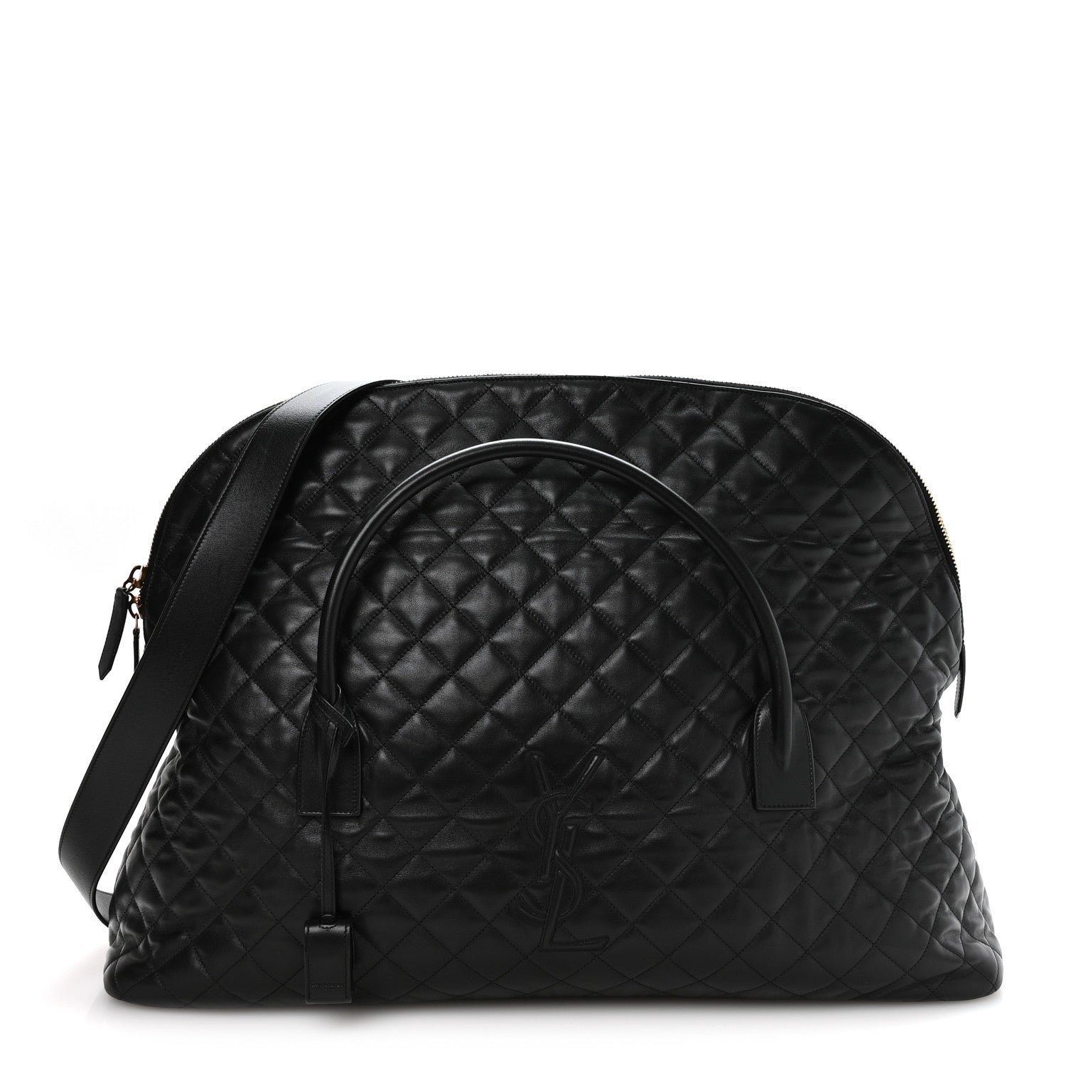 Saint Laurent Calfskin Quilted ES Giant Travel Bag Black