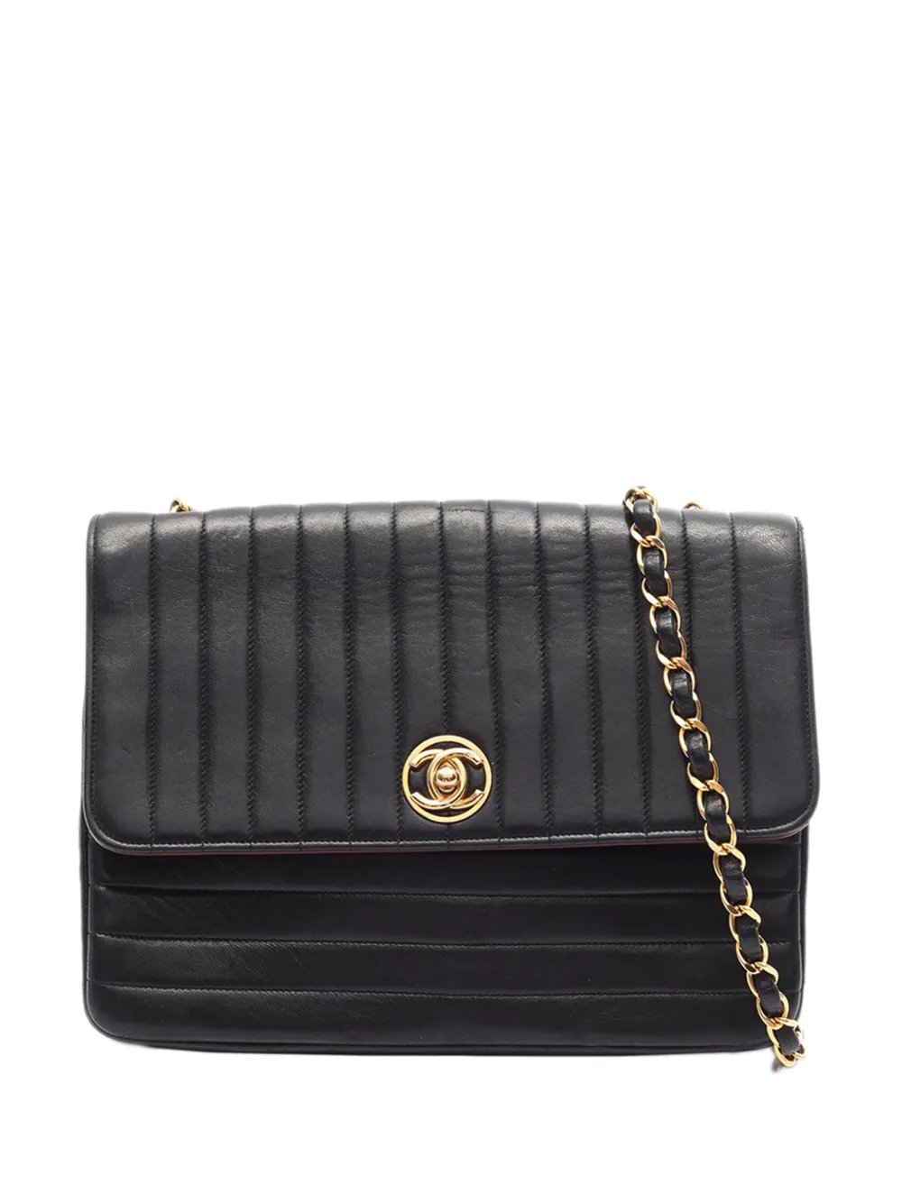 1991-1994 Lambskin Mademoiselle Vertical Quilt Flap crossbody bag