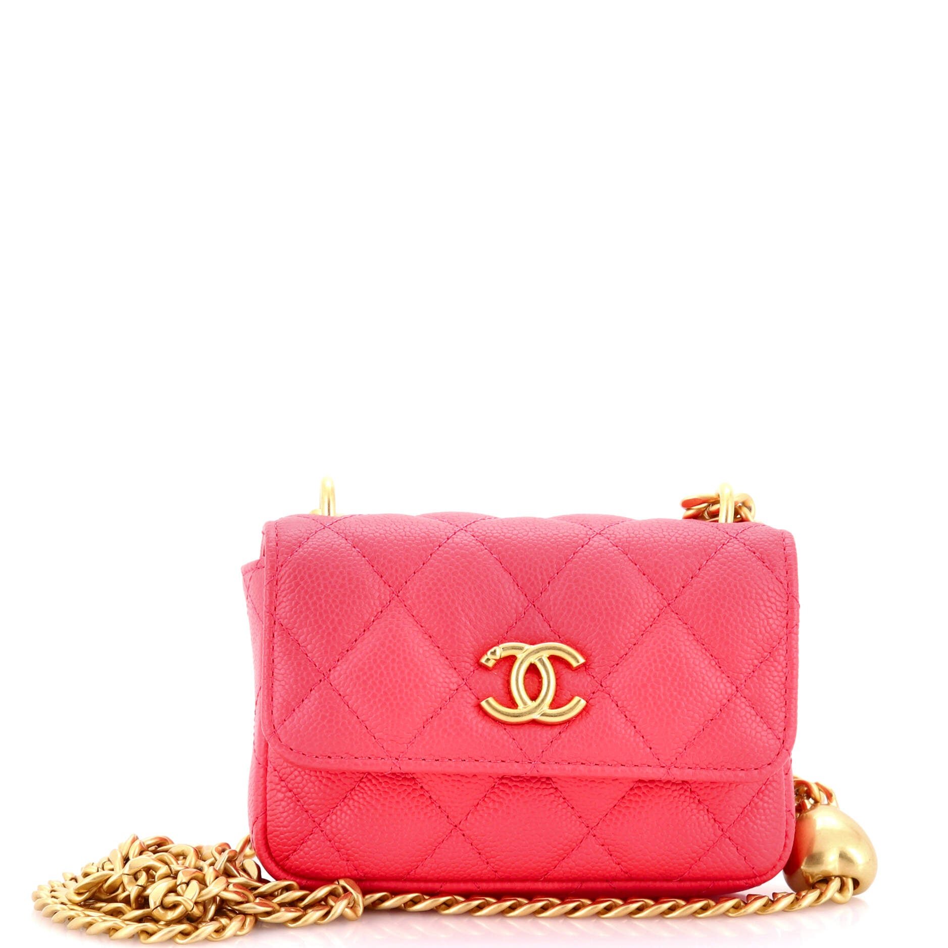 Sweetheart Clutch with Chain Quilted Caviar