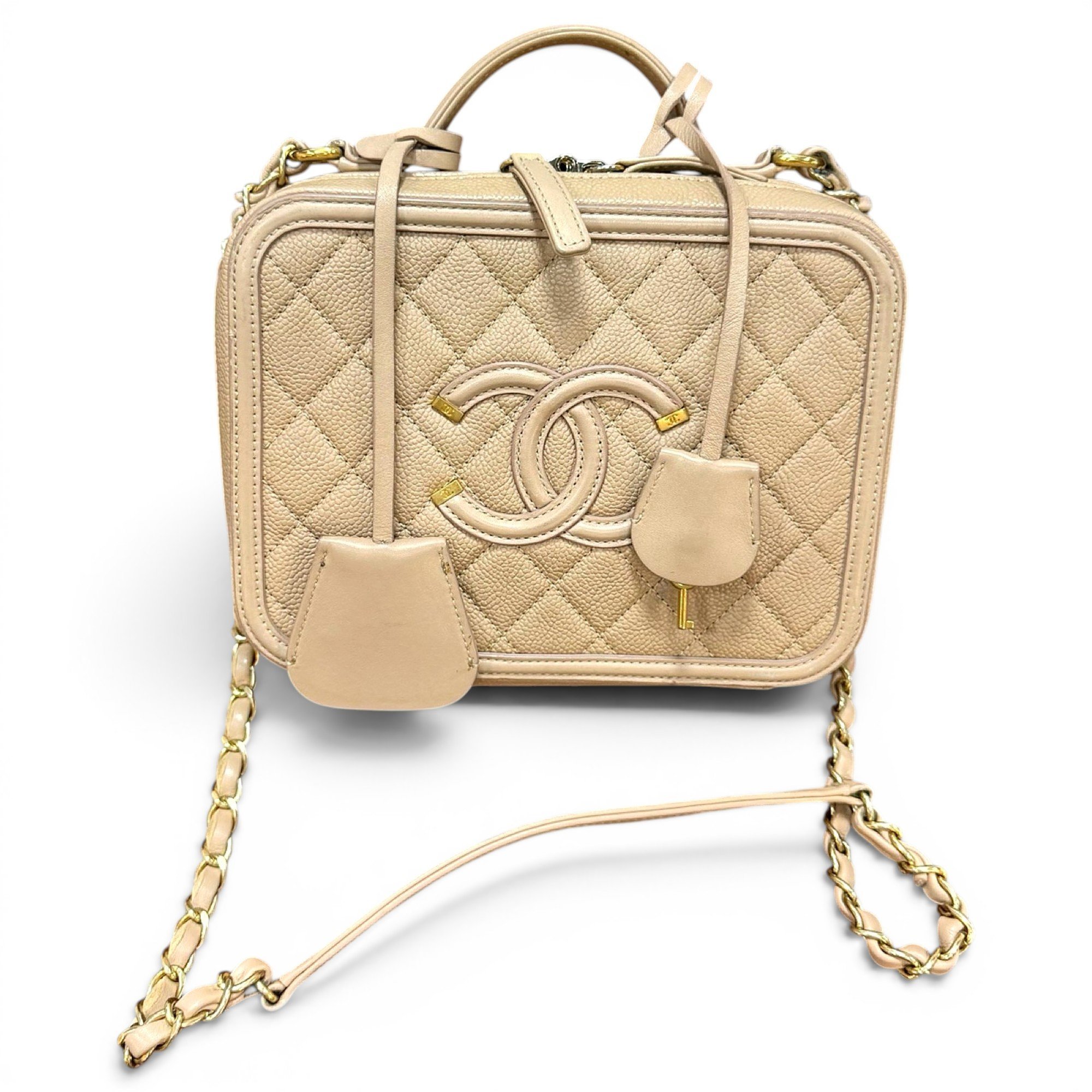 Vanity leather handbag