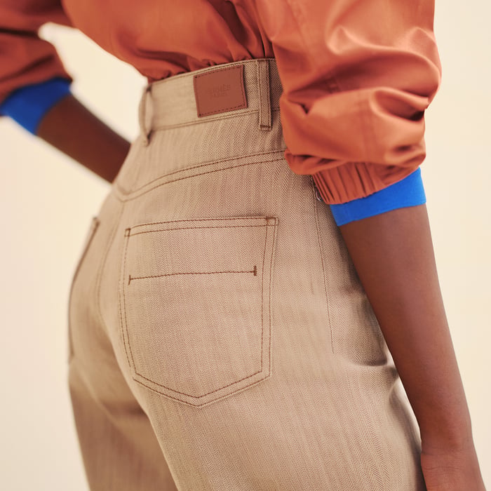 Beige Albâtre 5 Pocket Straight Leg Pants