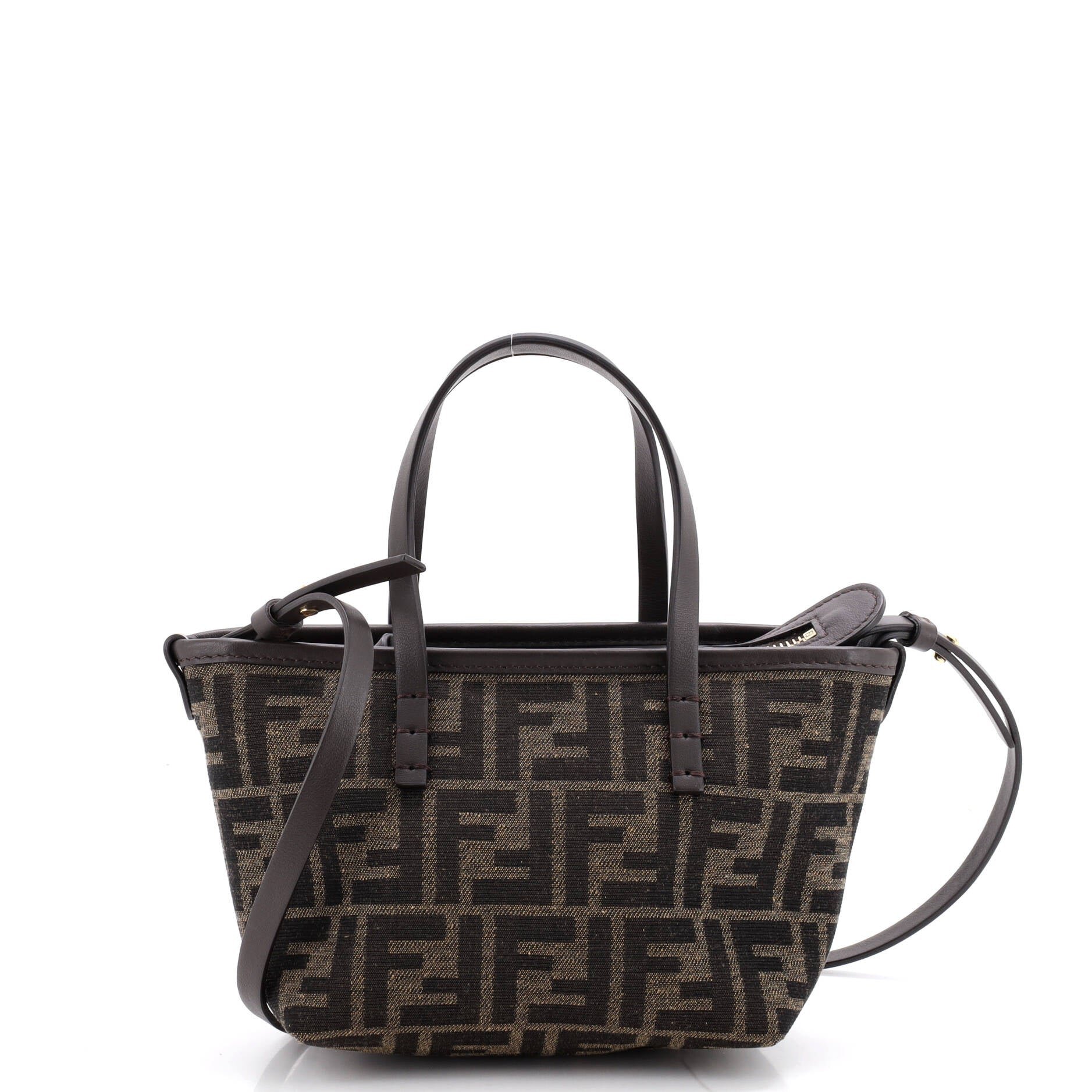 Roll Tote FF Fabric with Leather Mini