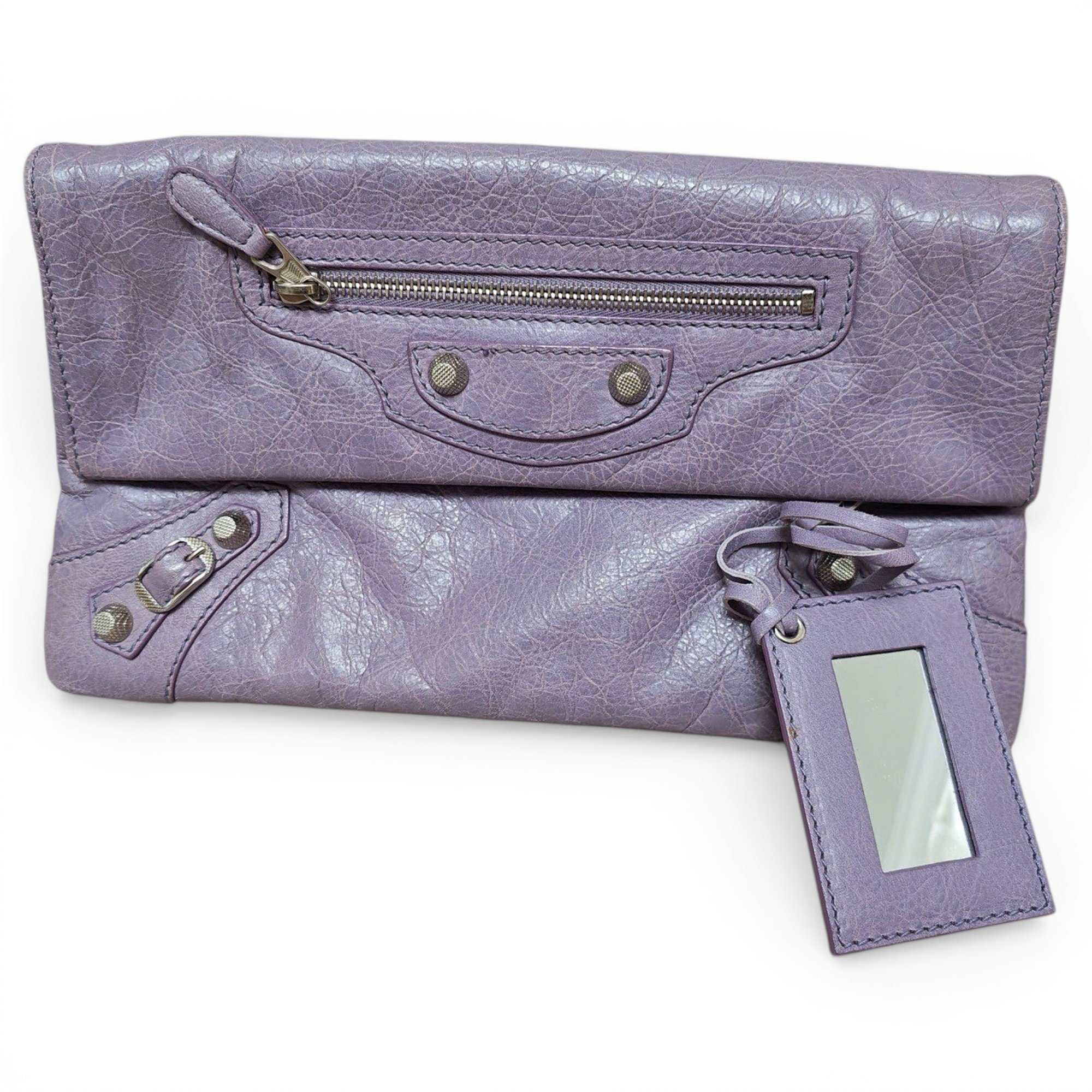 Envelop leather clutch bag
