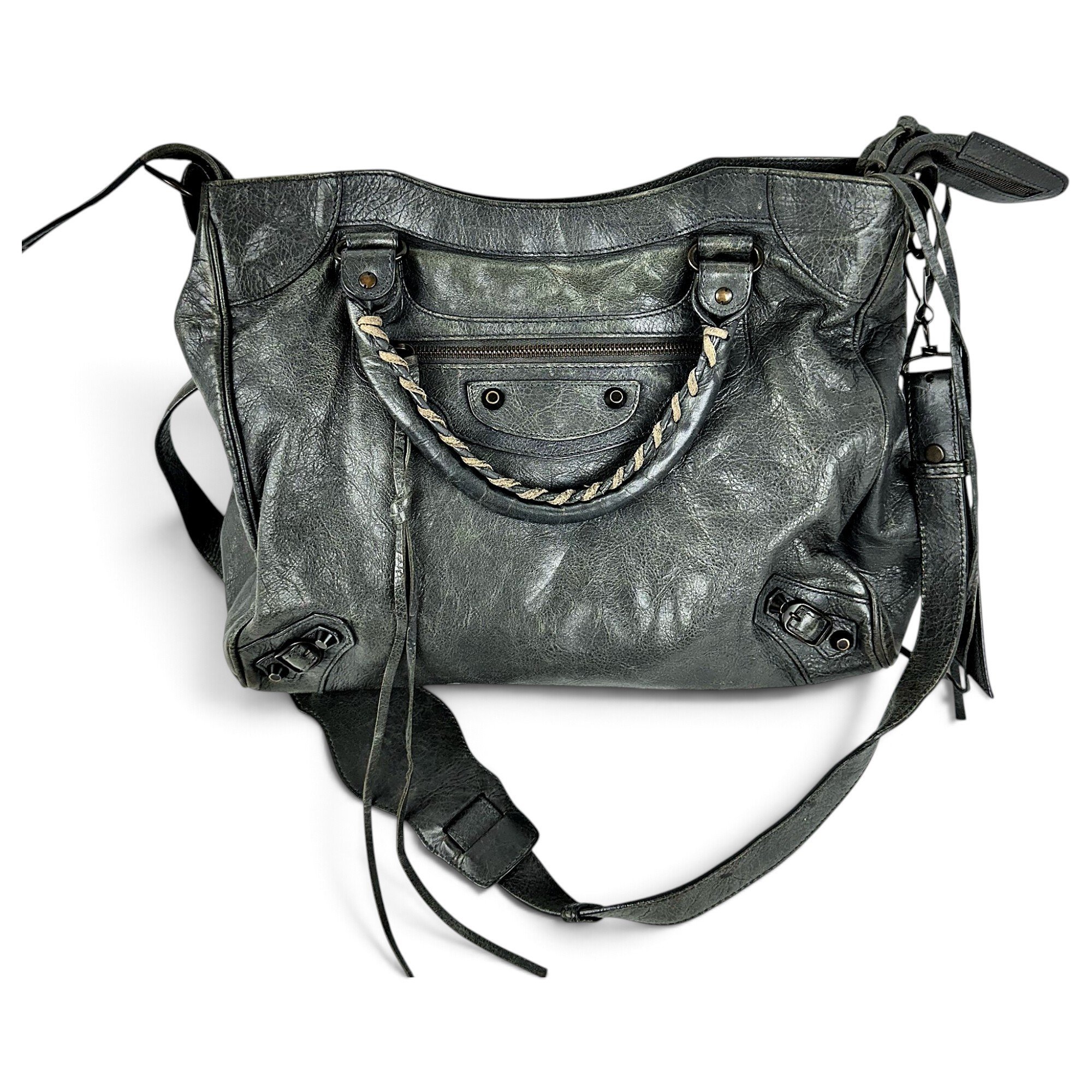 Town leather handbag