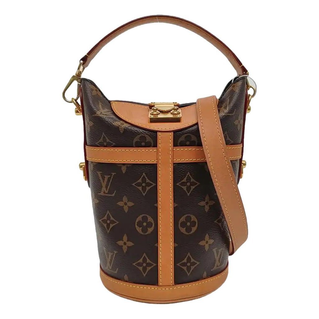 Duffle leather handbag