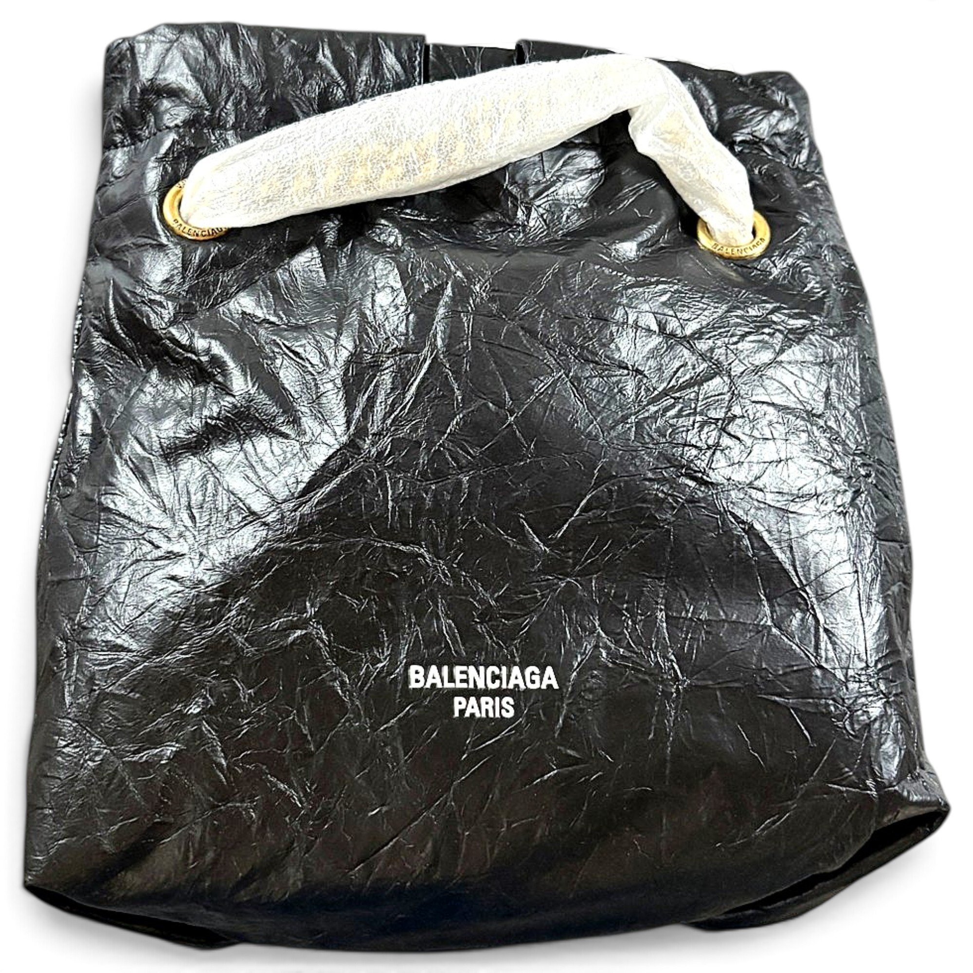 Crush leather handbag