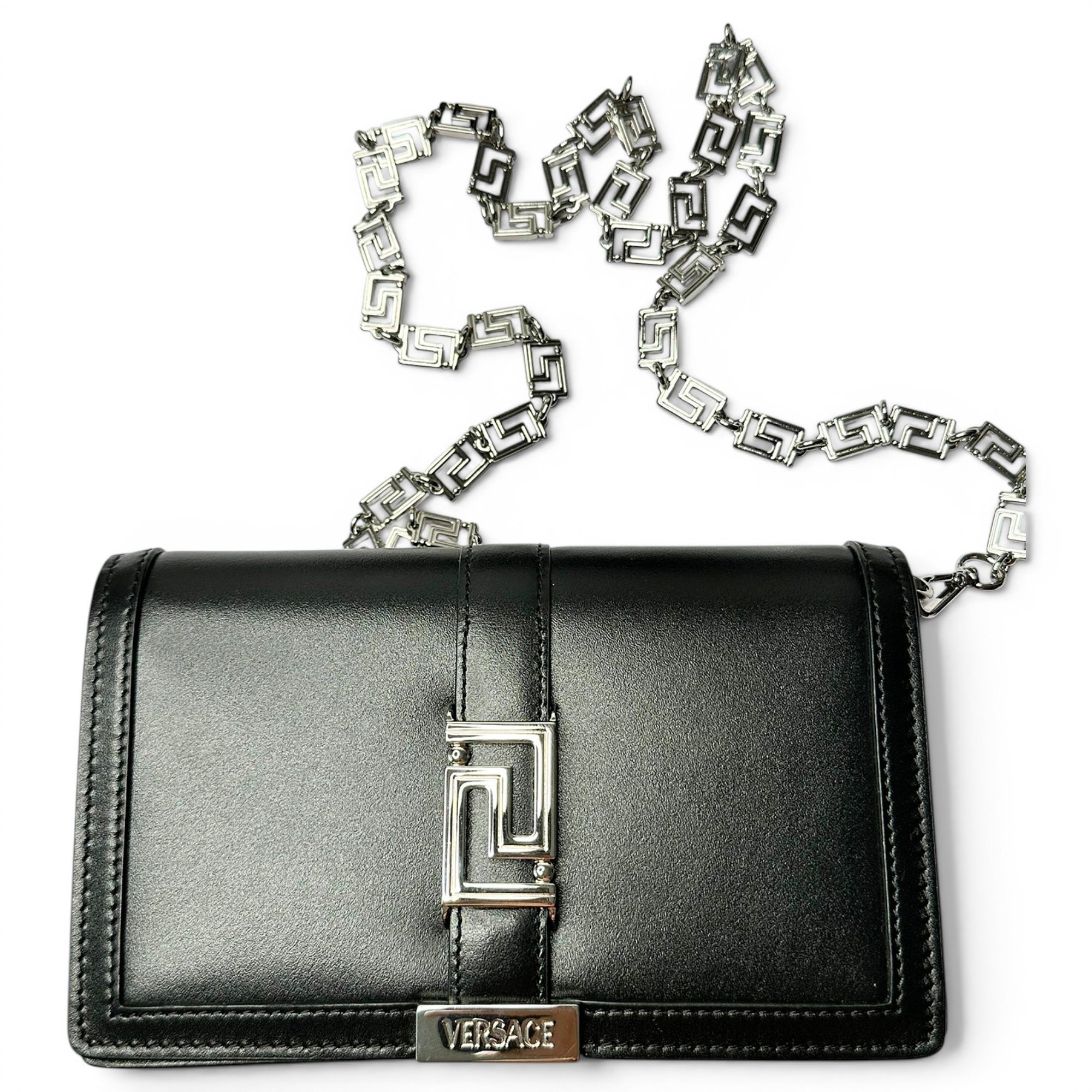 Greca Goddess leather crossbody bag