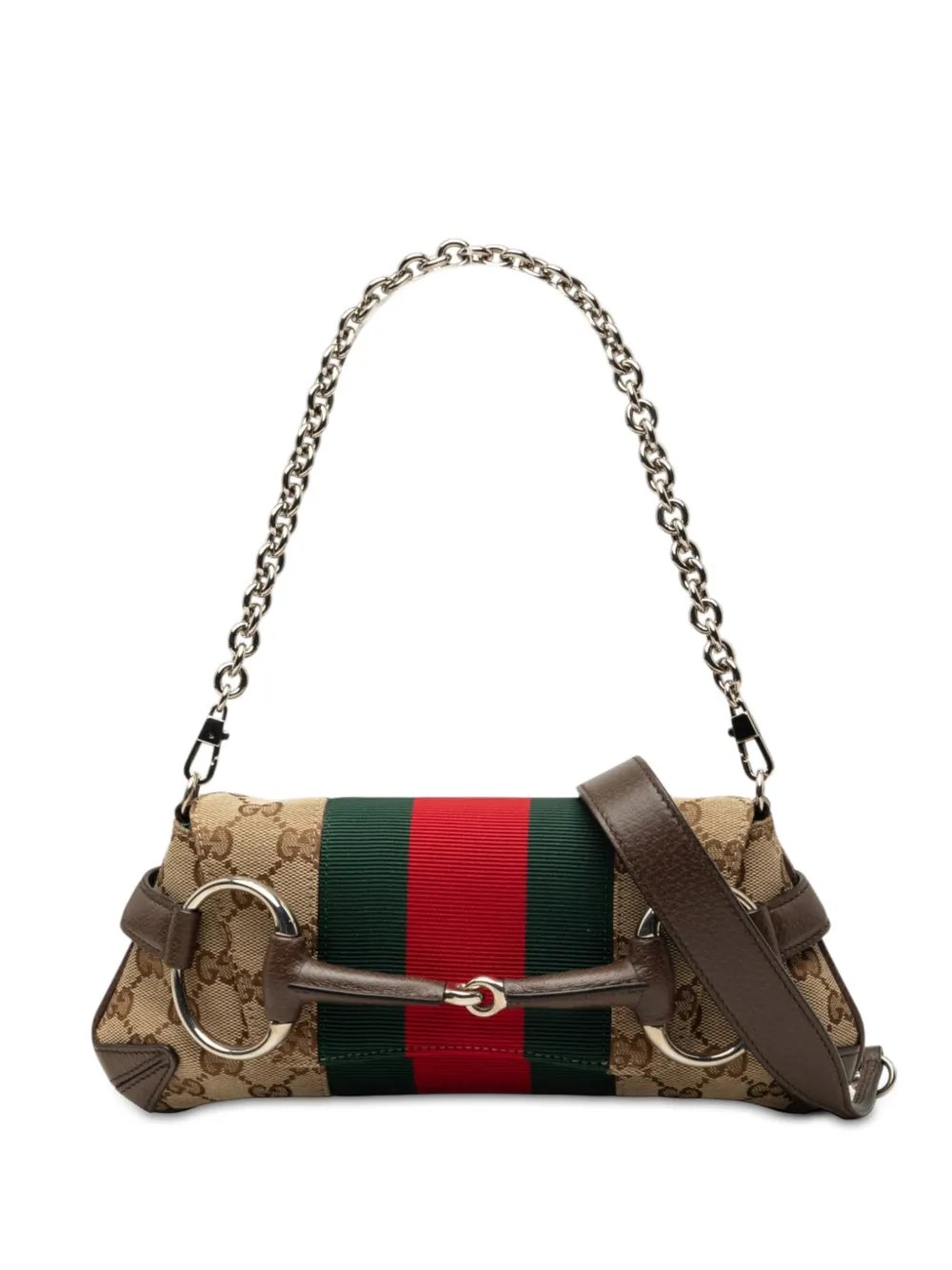 2000-2015 Small GG Canvas Horsebit Web Chain satchel
