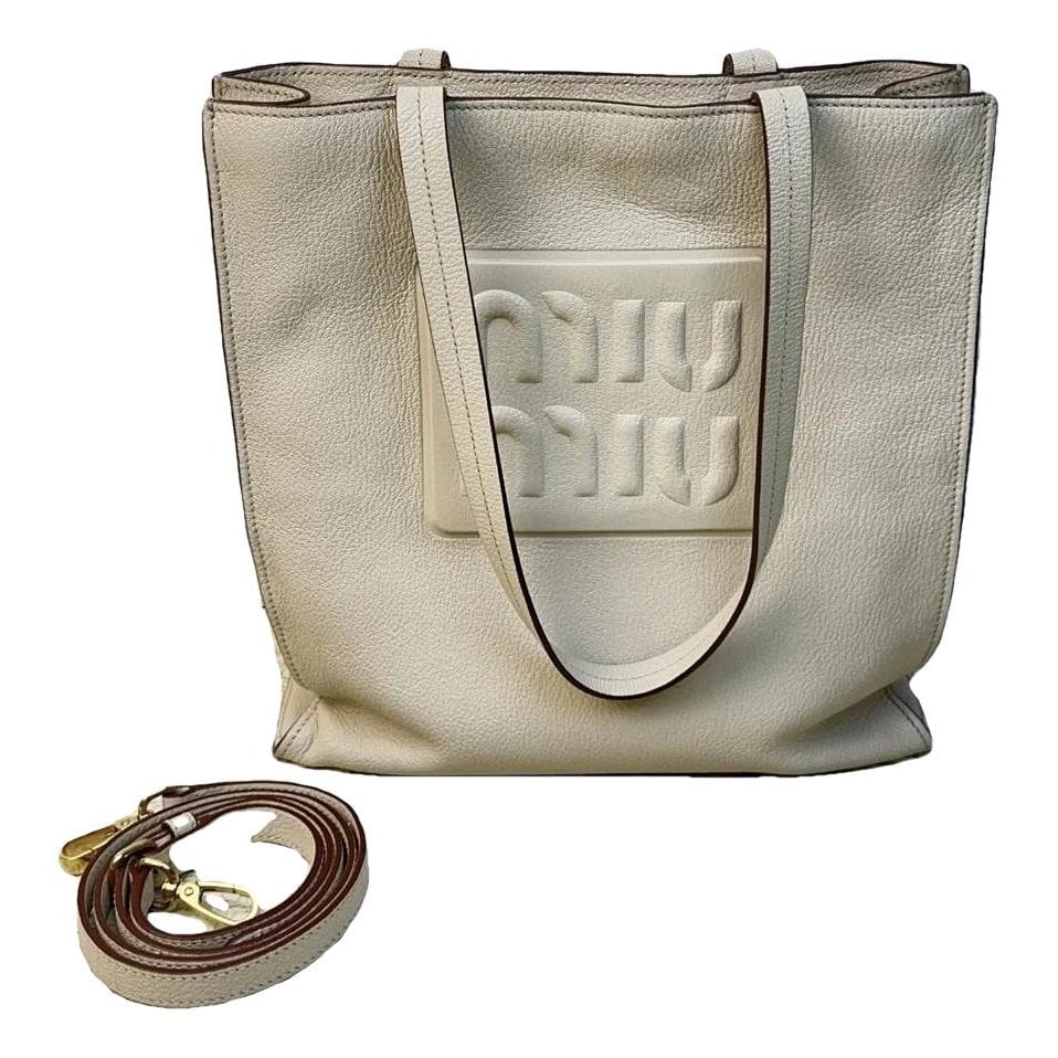 Miu Miu Madras leather tote