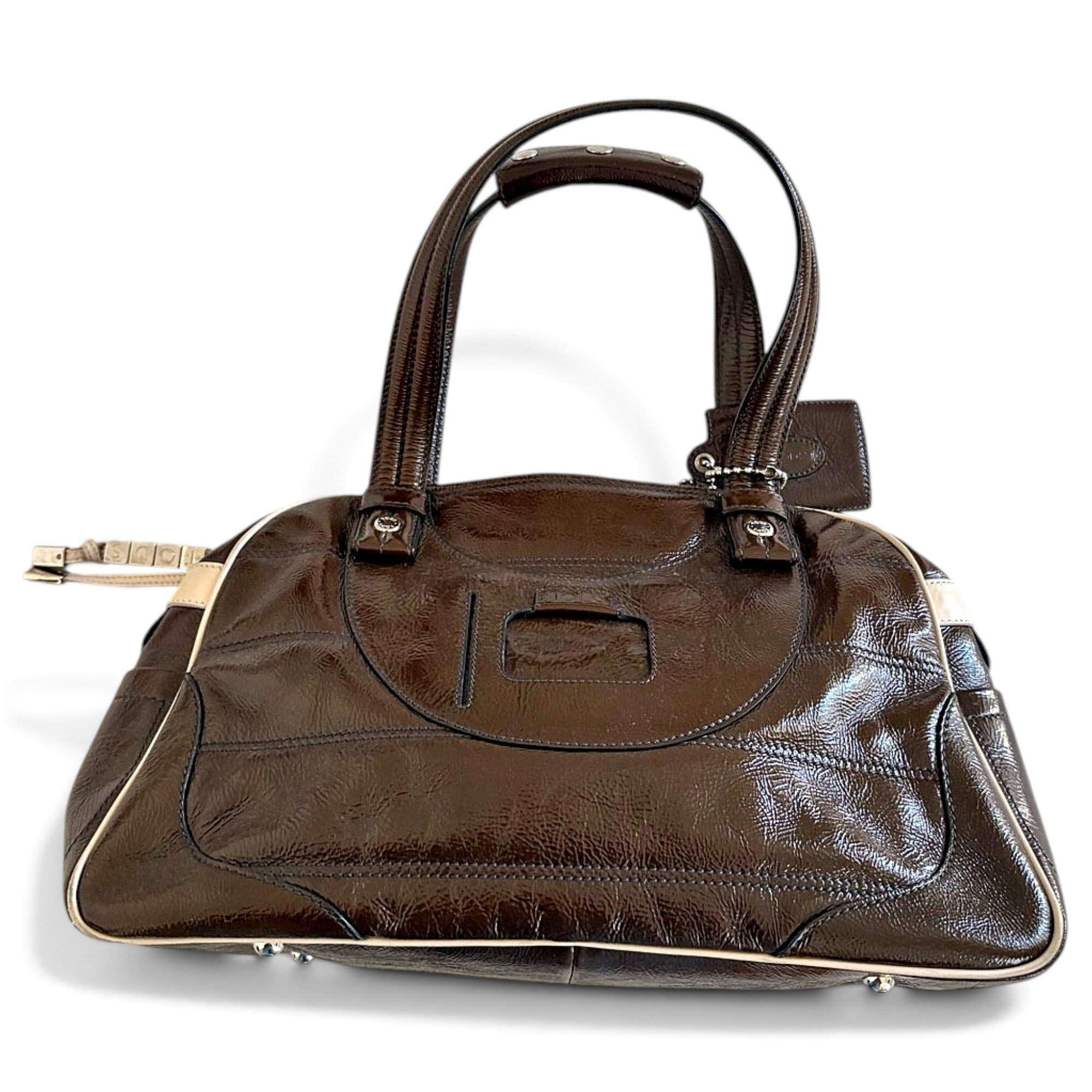 Patent leather handbag