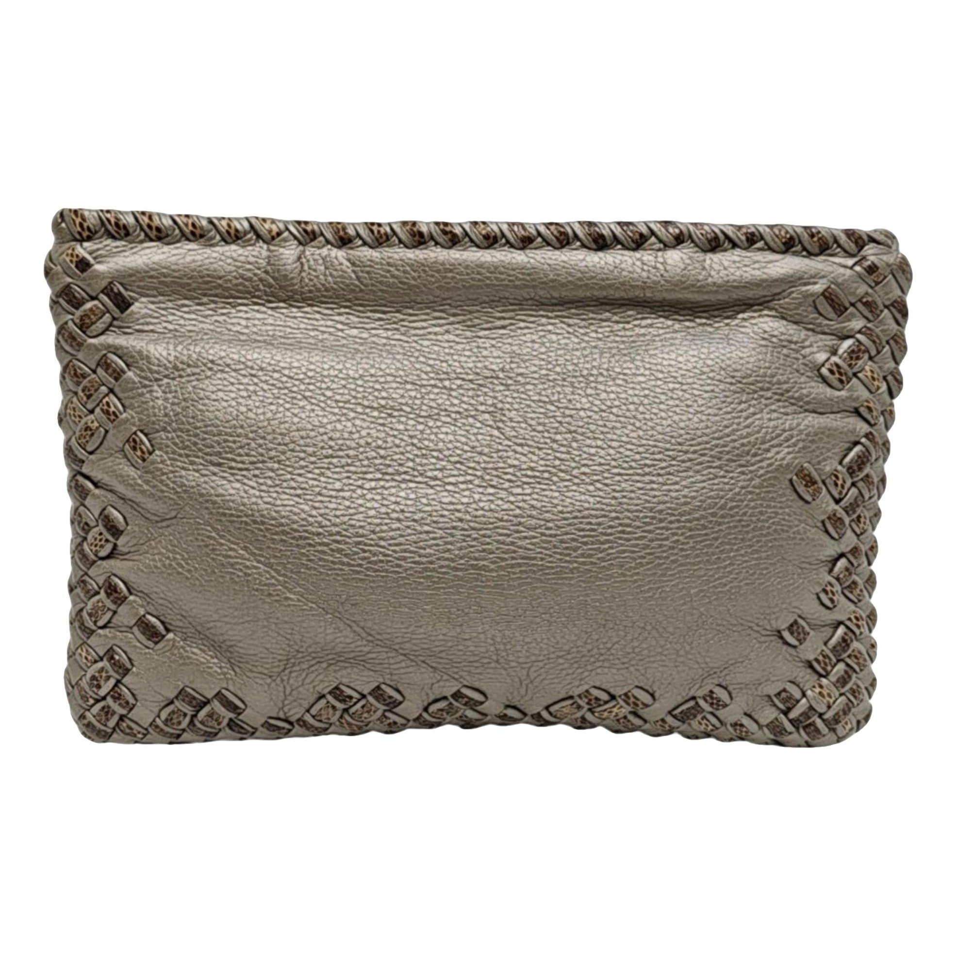Leather clutch bag