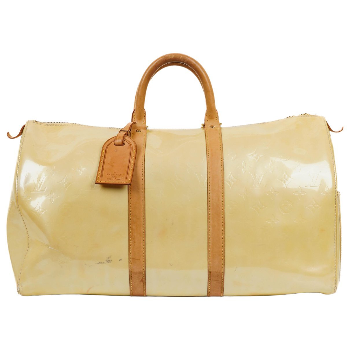Keepall patent leather travel bag