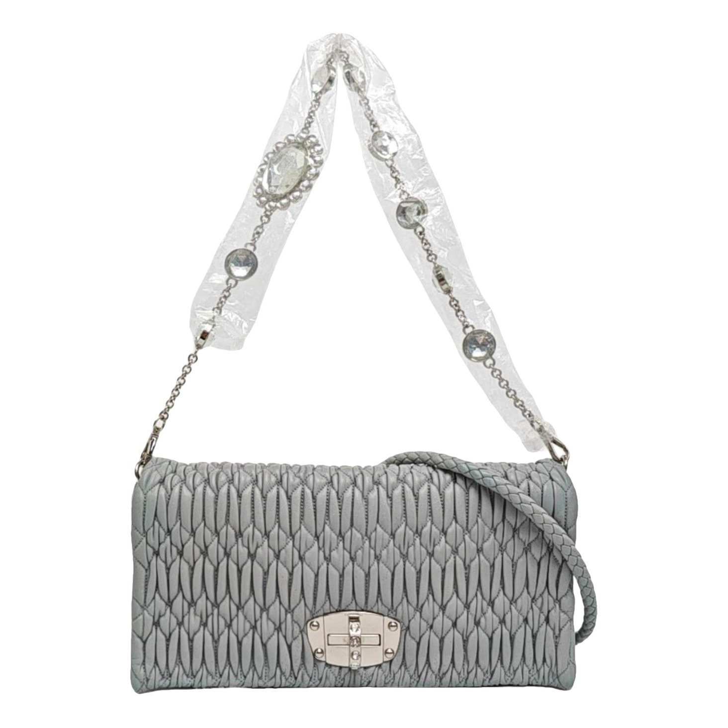 Miu Crystal leather handbag