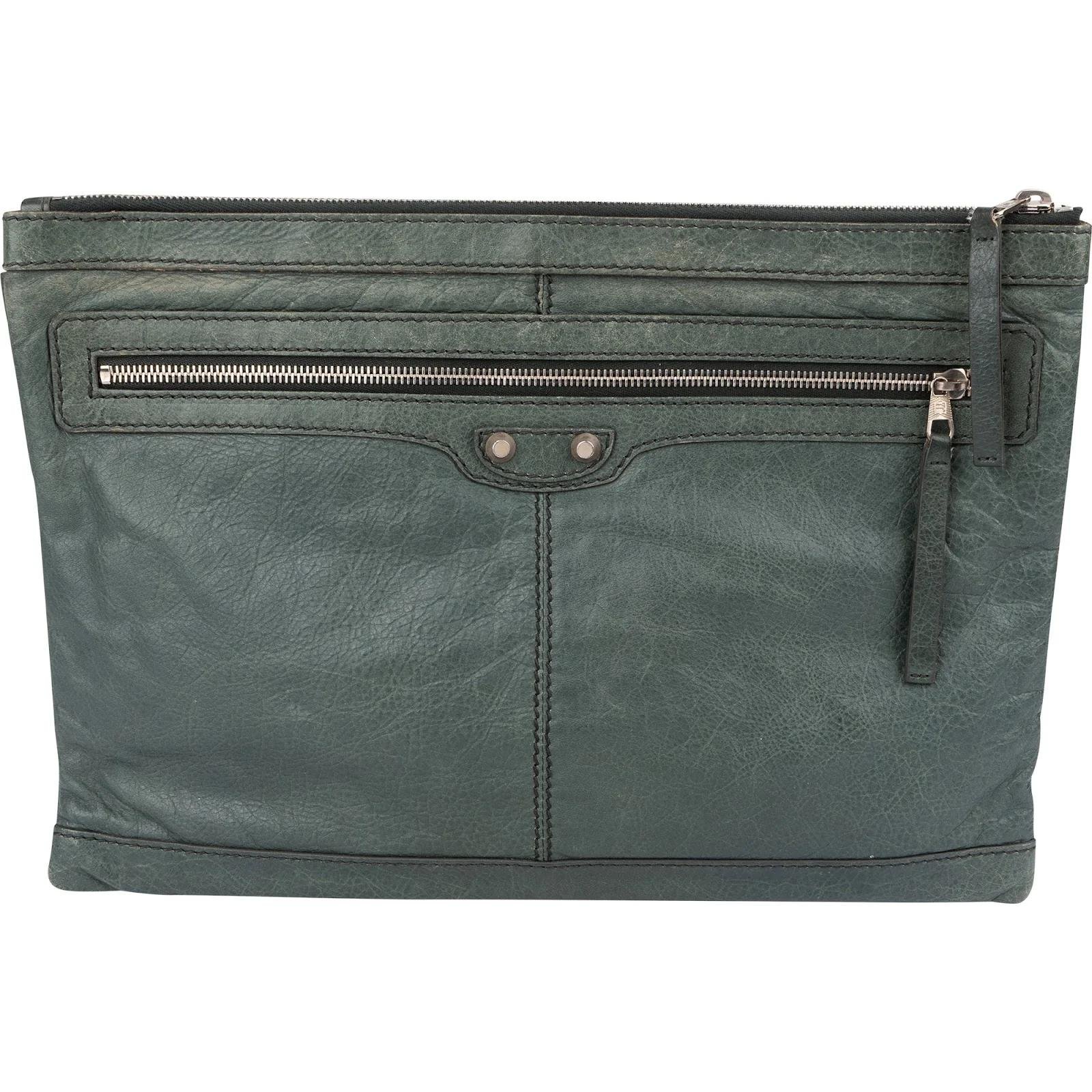 Leather clutch bag