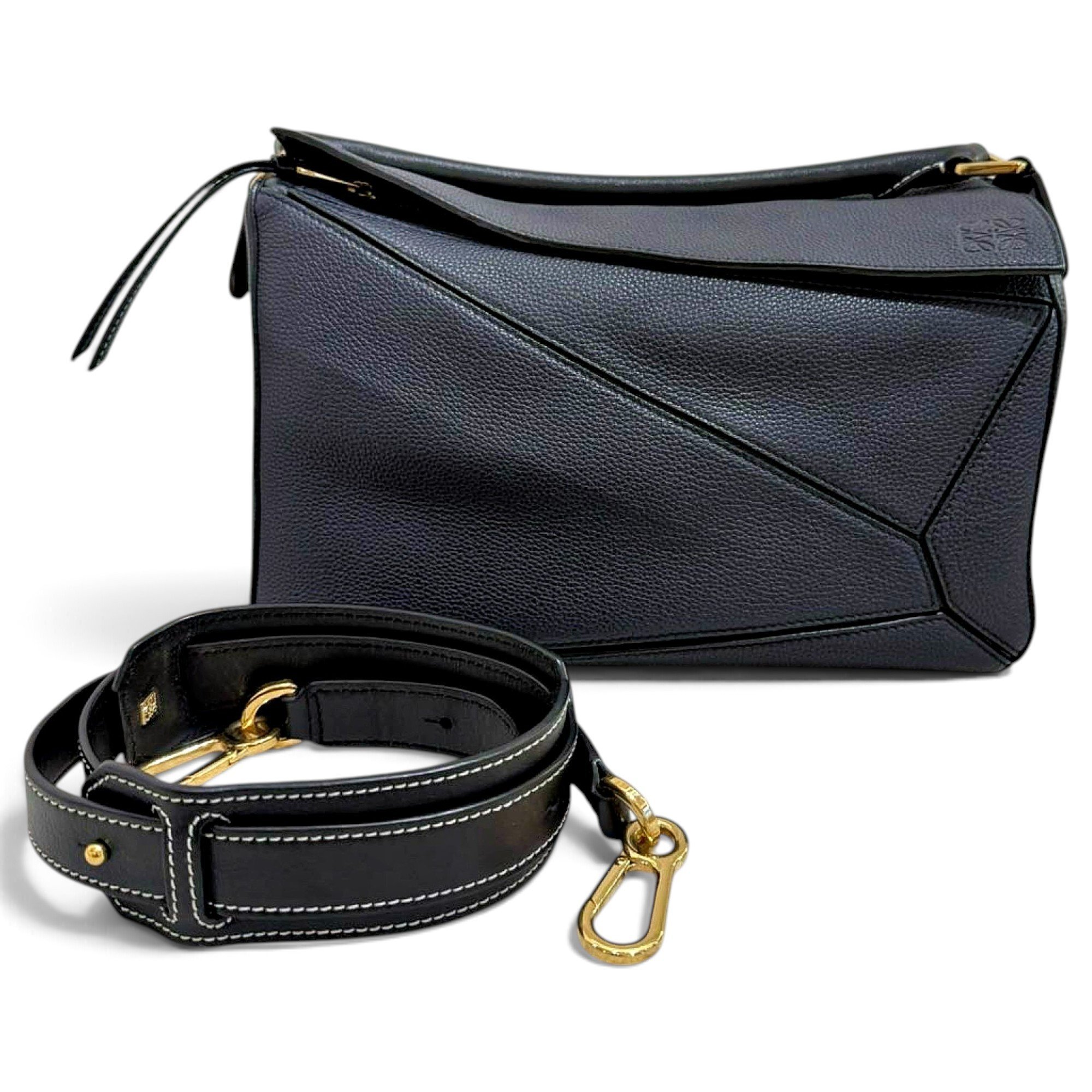 Puzzle leather handbag