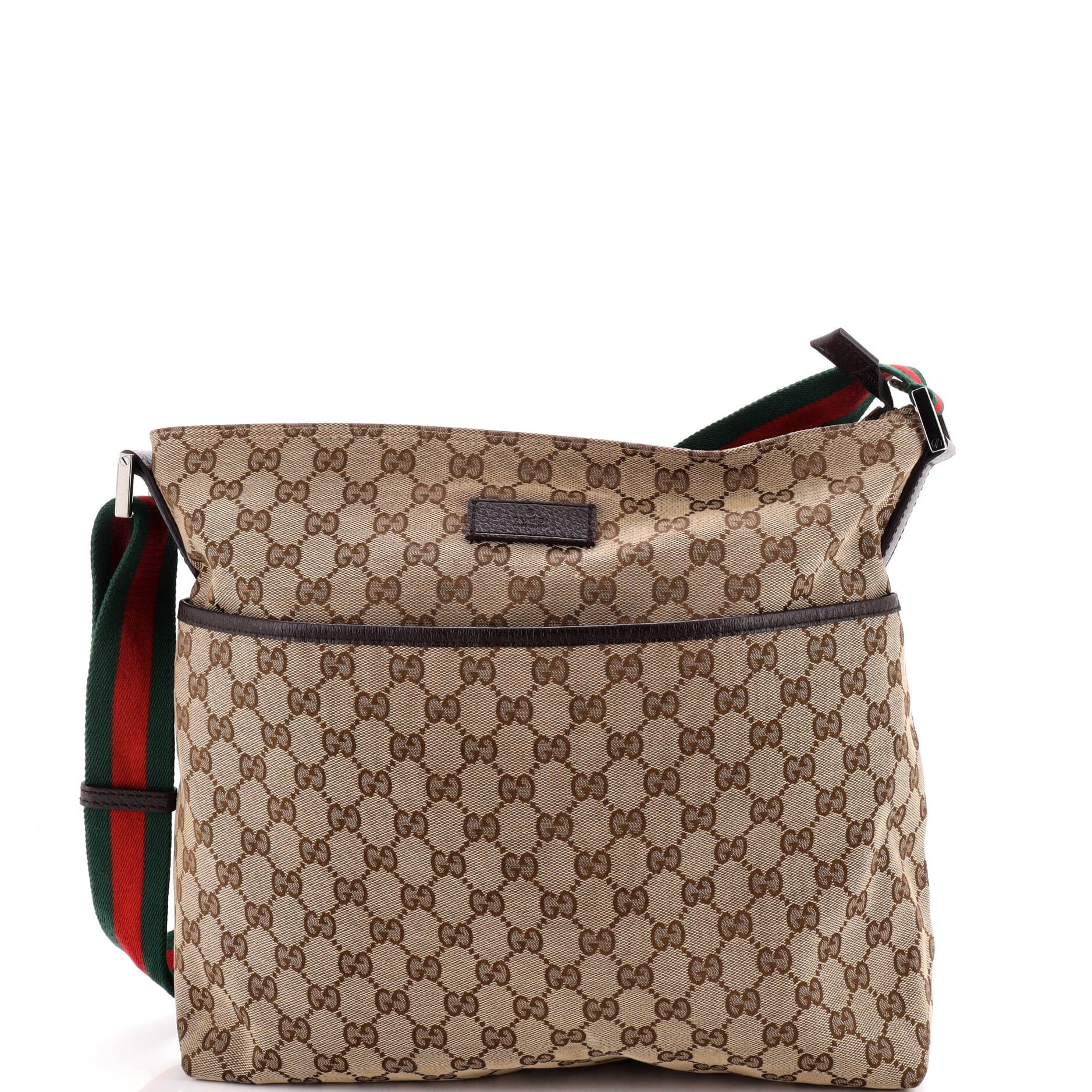 Front Pocket Web Messenger GG Canvas Medium