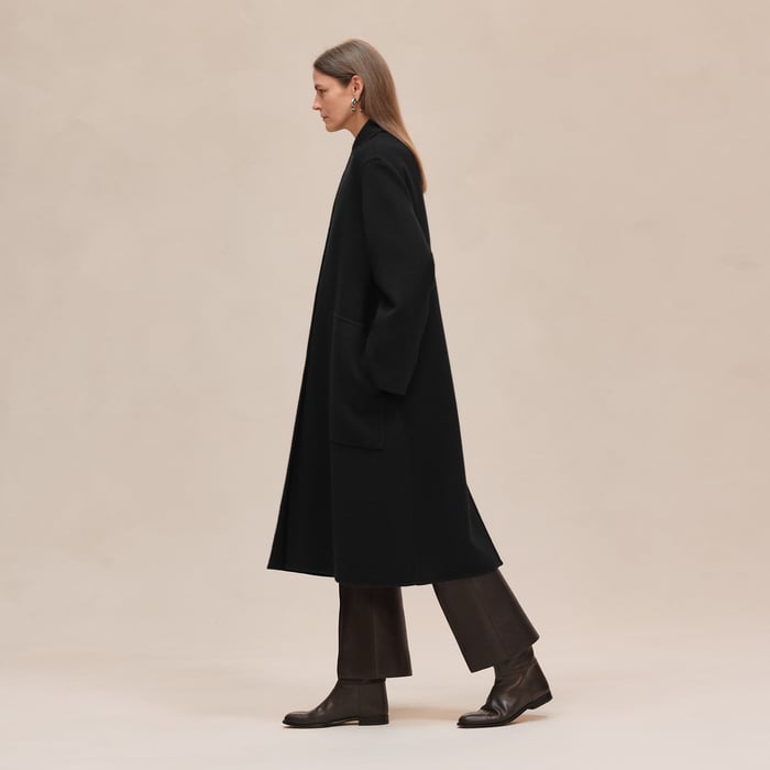 Noir Cashmere Wrap Coat