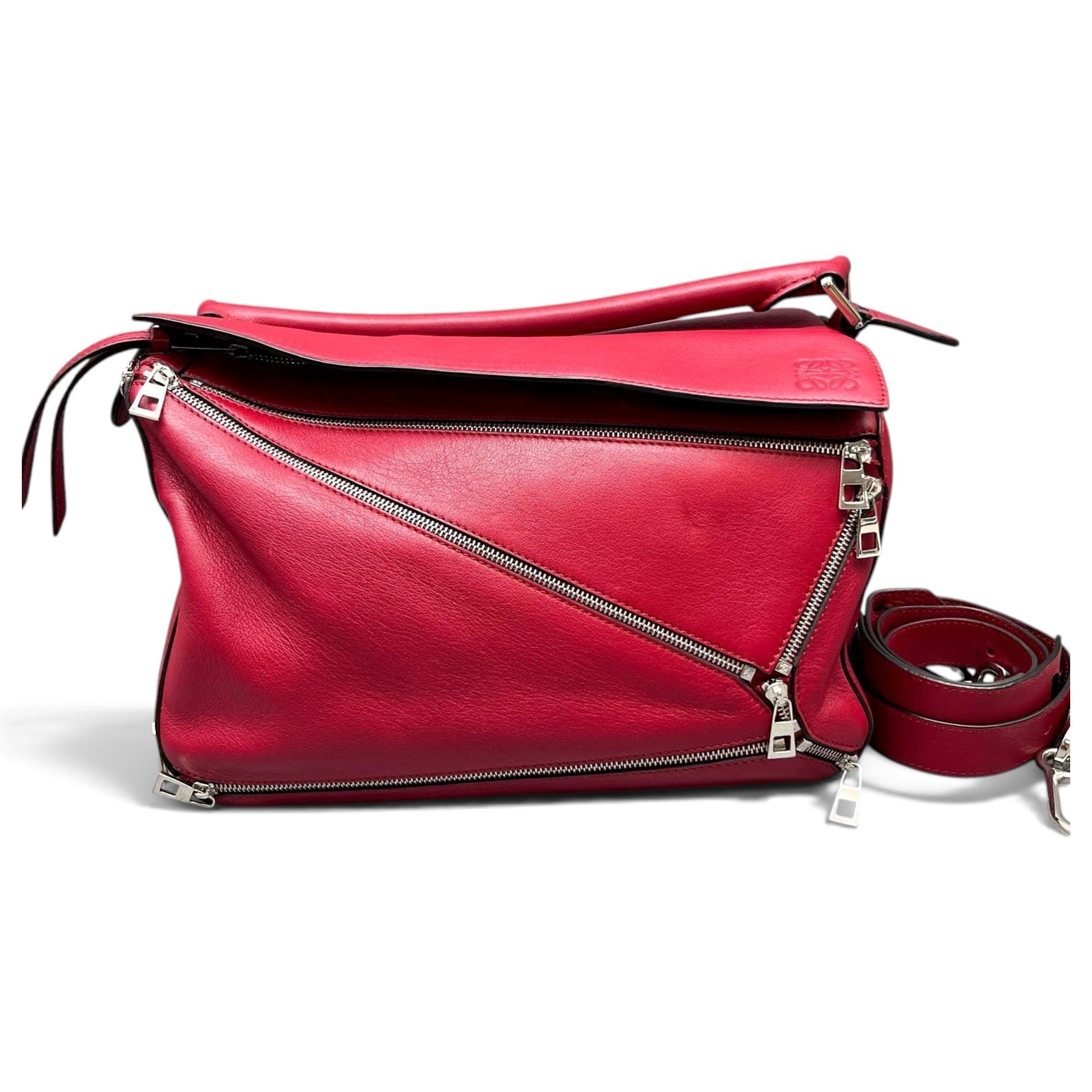 Puzzle leather handbag