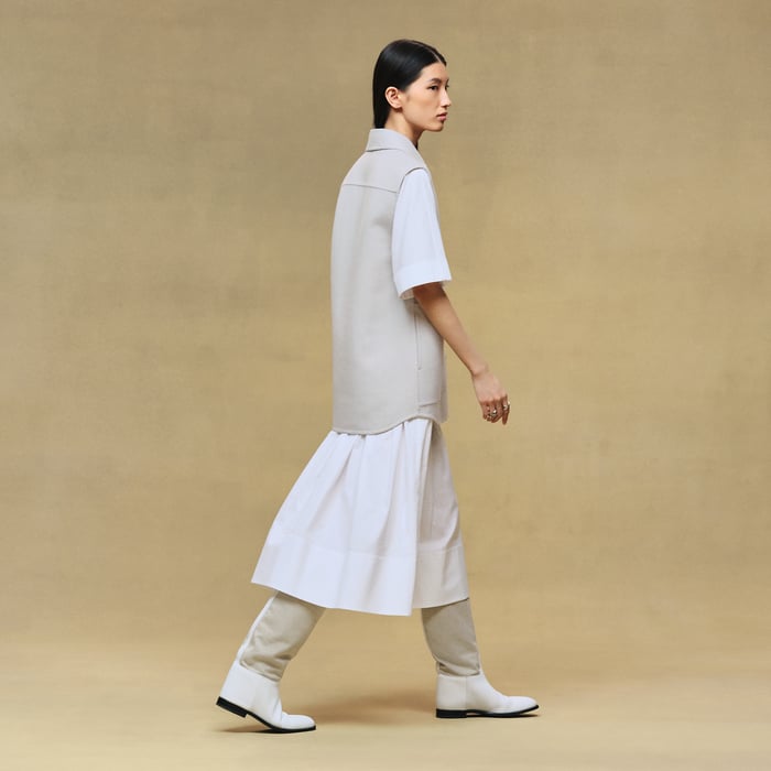 Gris Pervenche Overshirt Vest