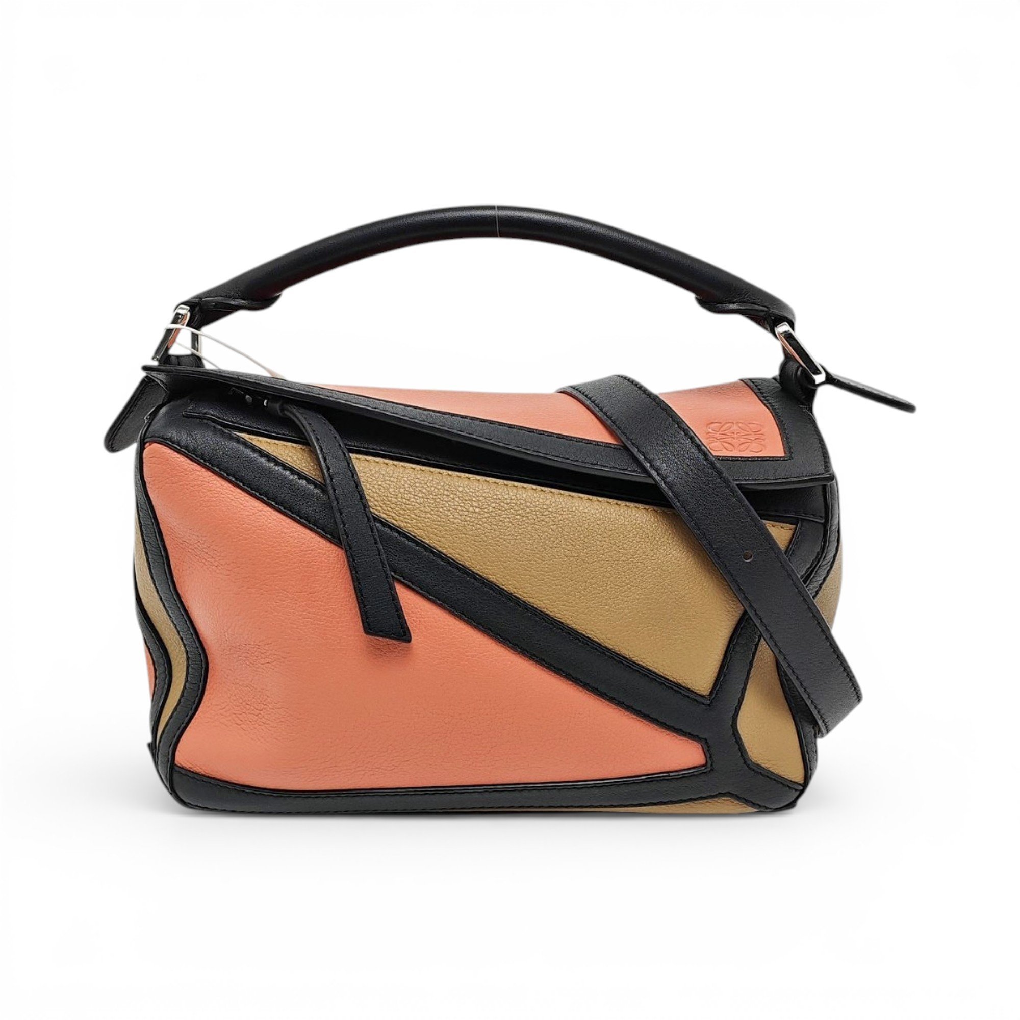 Puzzle leather handbag