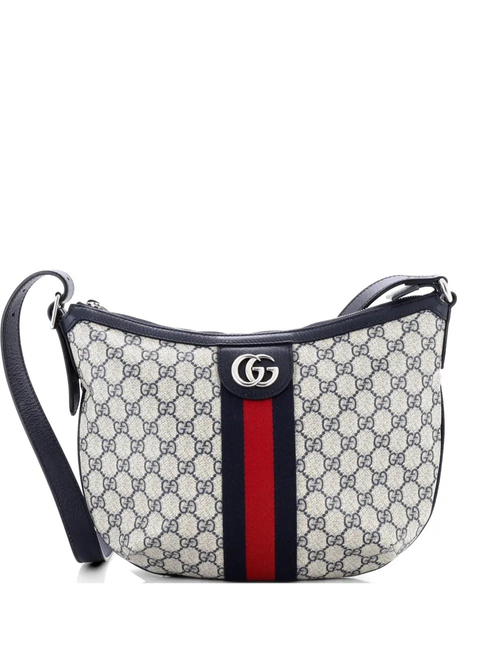 Ophidia Half Moon Hobo GG Coated Canvas Small crossbody bag